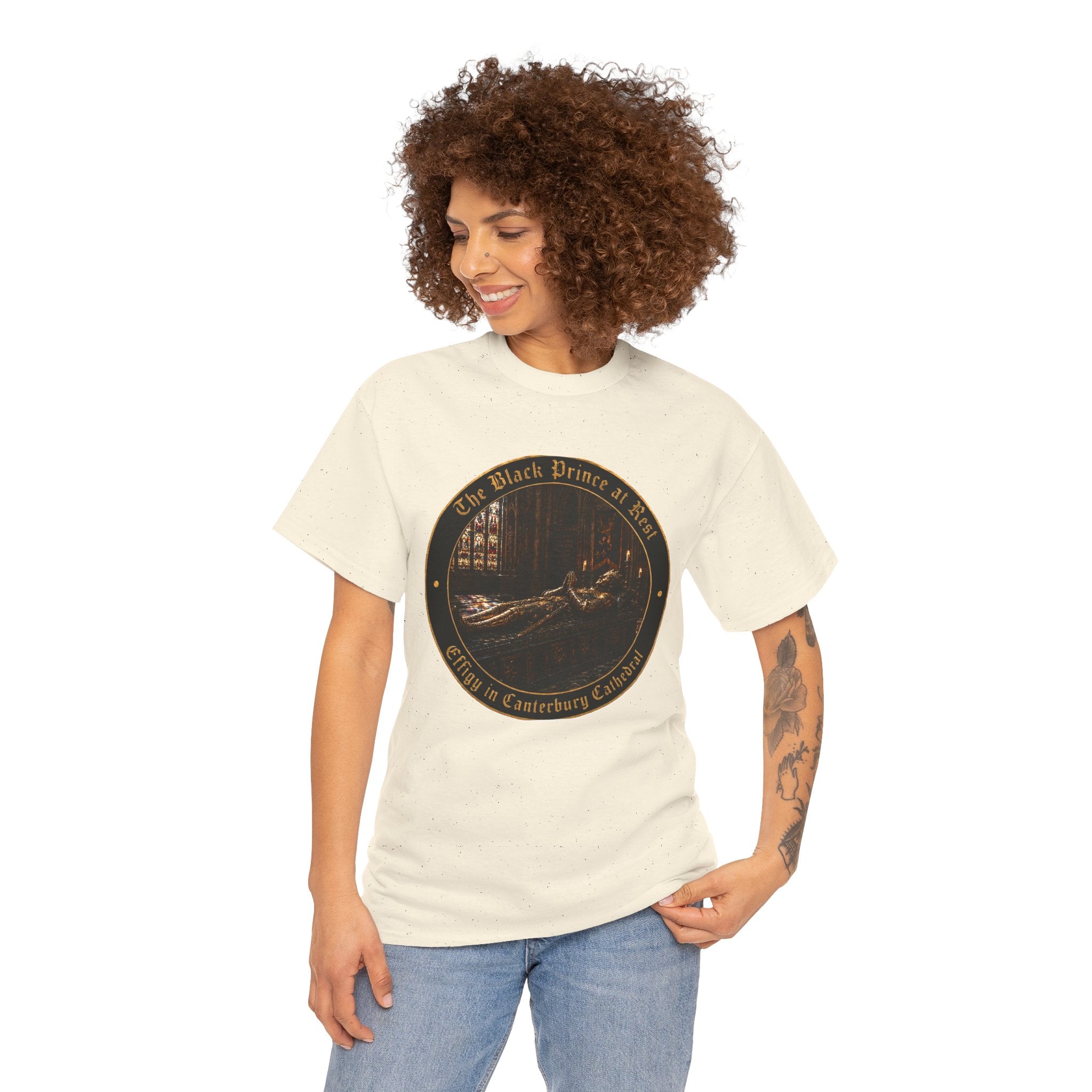 Black Prince Effigy T-Shirt — "The Black Prince at Rest" Canterbury Cathedral Roundel Graphic Tee