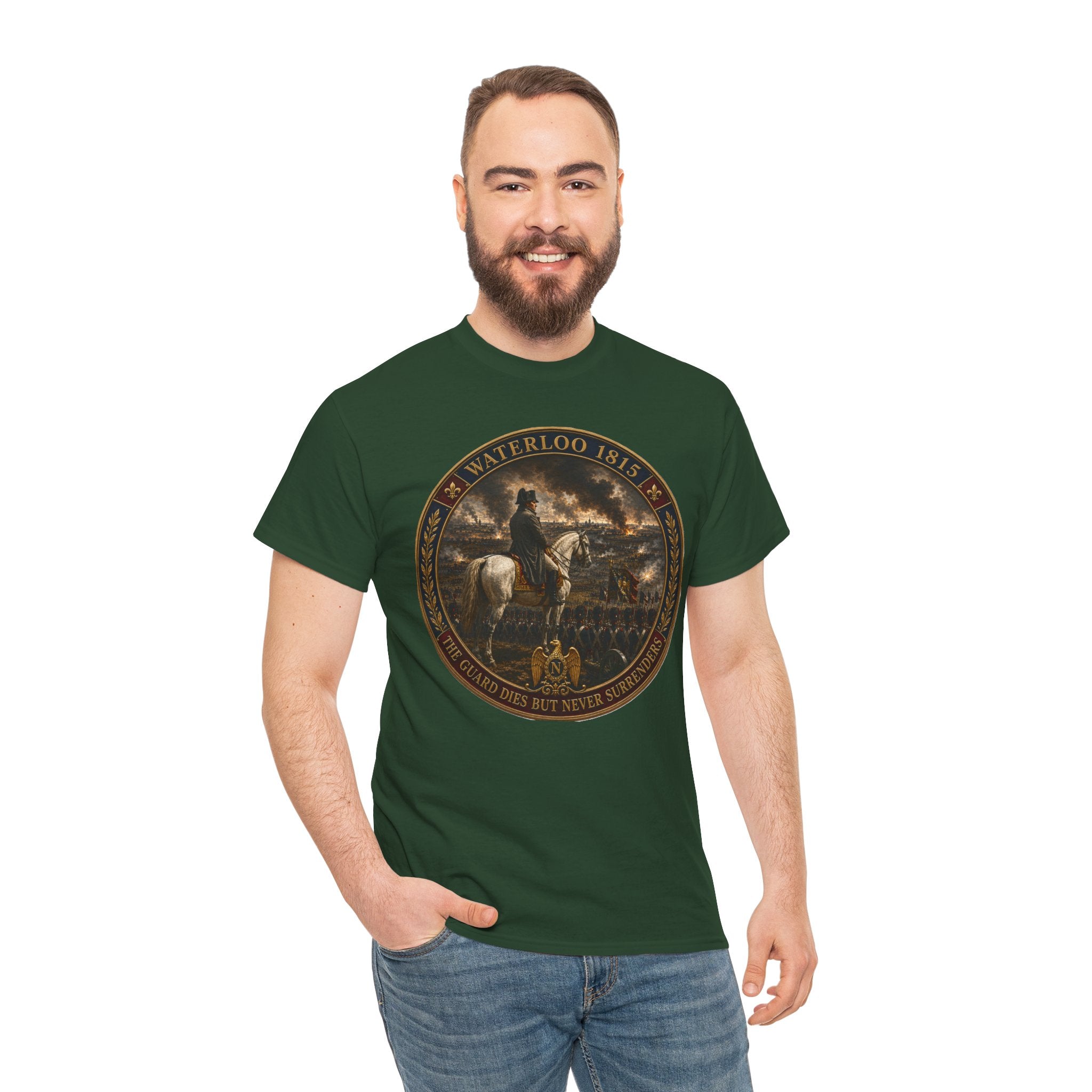 Waterloo 1815 The Guard Dies But Never Surrenders T-Shirt | Napoleon Military History Tee | Napoleonic Wars Graphic T-Shirt