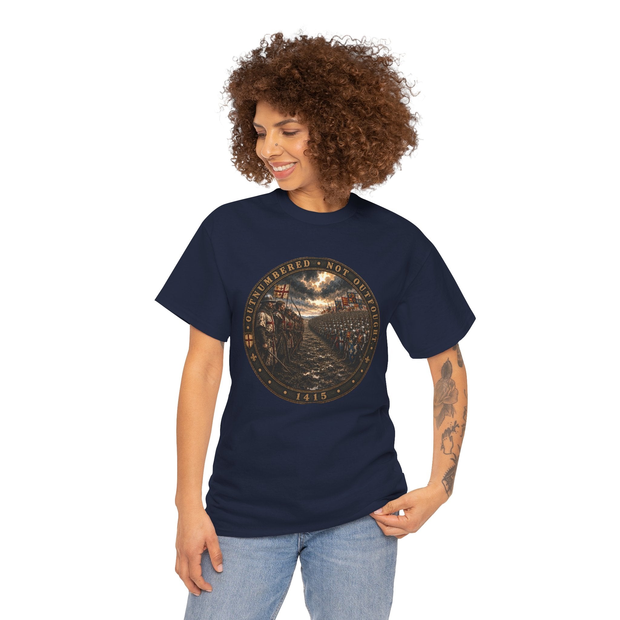Outnumbered Not Outfought — Agincourt 1415 Graphic T-Shirt