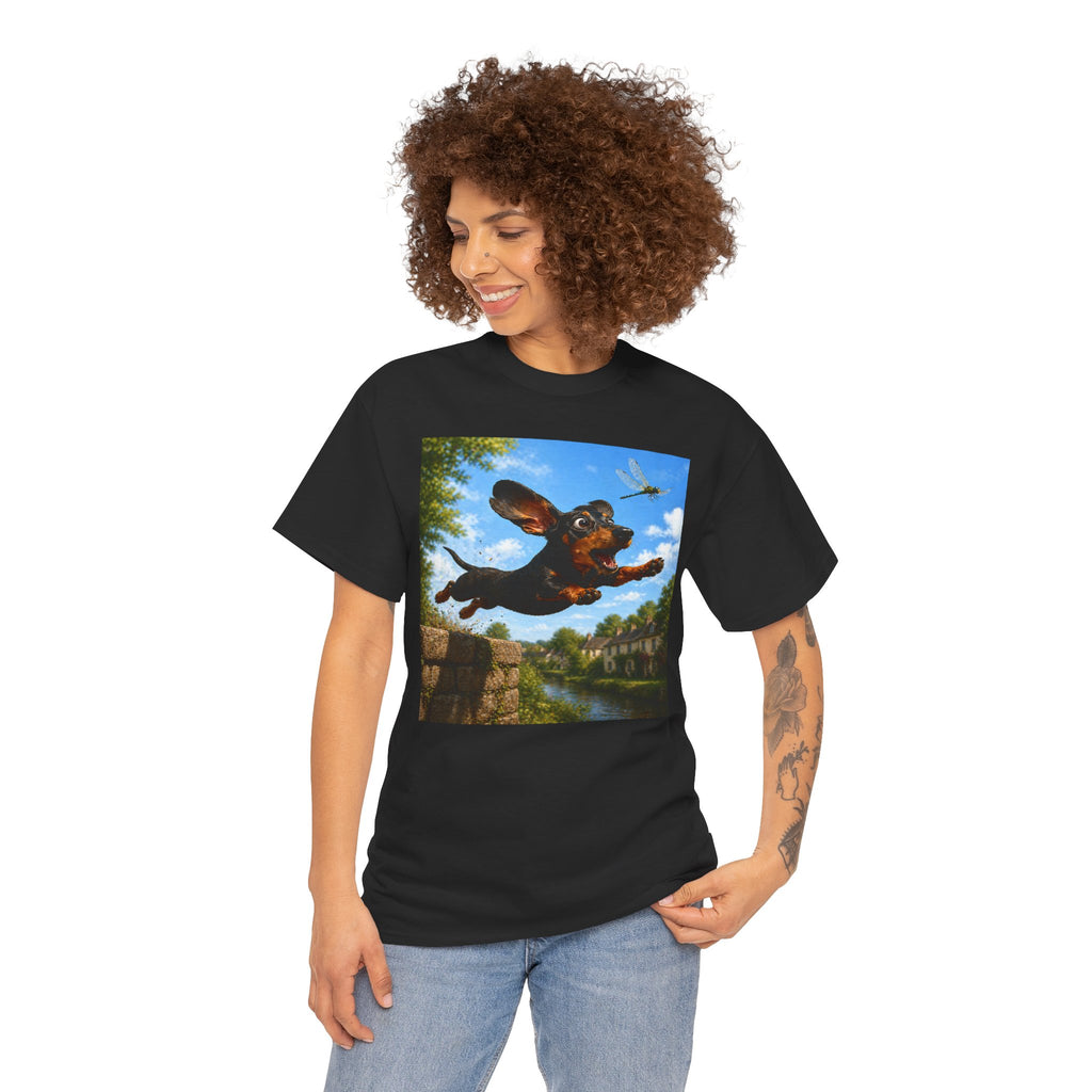 Flying Dachshund Dragonfly Chase T-Shirt