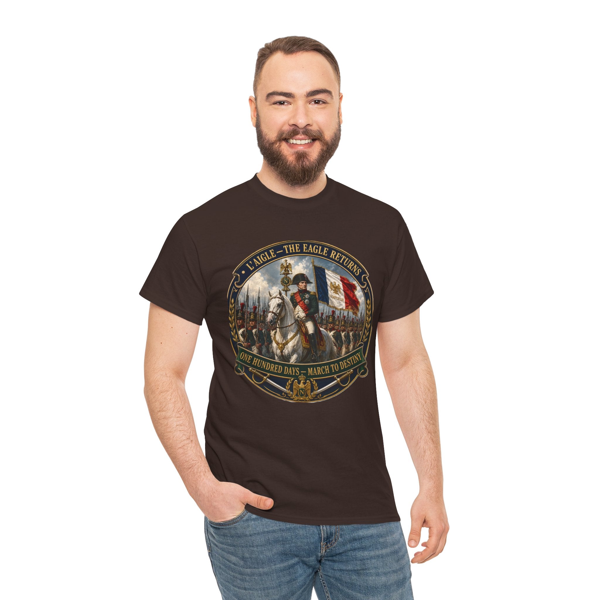 Napoleon L'Aigle The Eagle Returns One Hundred Days March to Destiny T-Shirt | Military History Tee | Napoleonic Wars Graphic T-Shirt