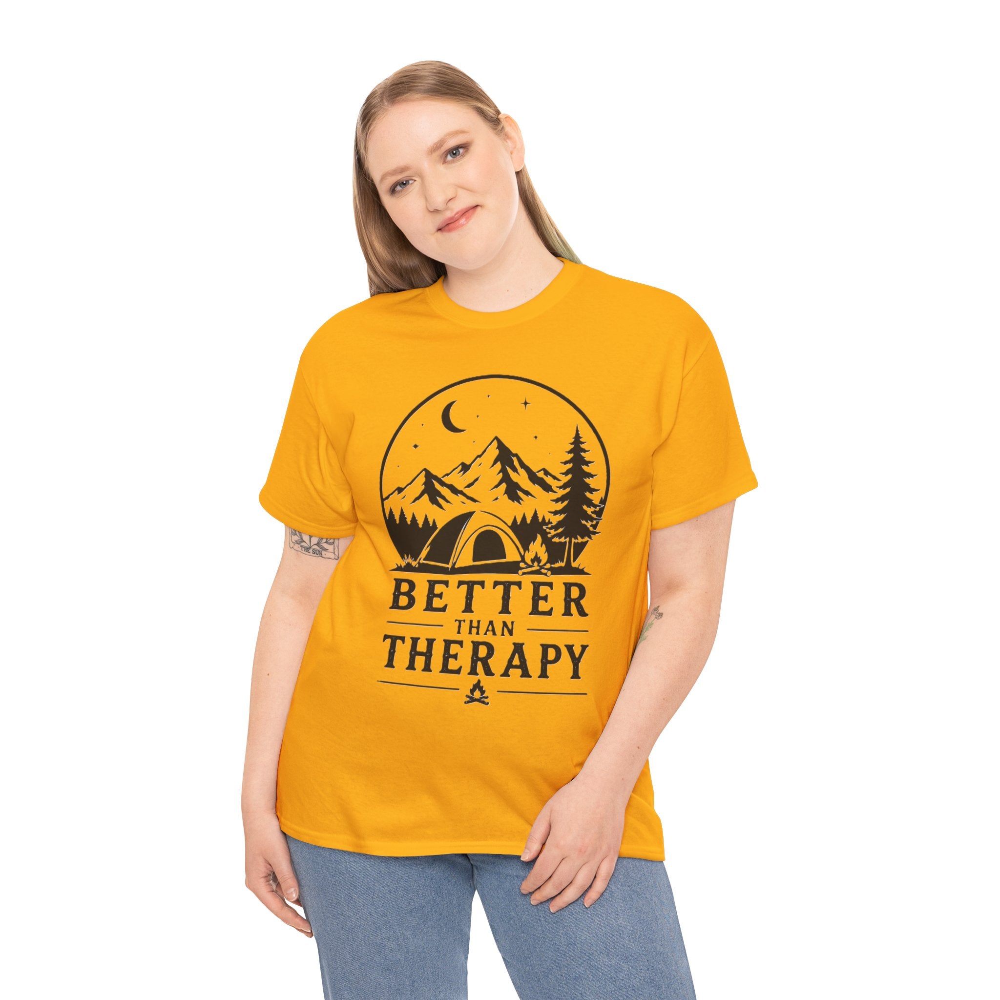 Camping 'Better Than Therapy' T-Shirt – Outdoor Adventure Tee -My Therapist Has A Summit Fee