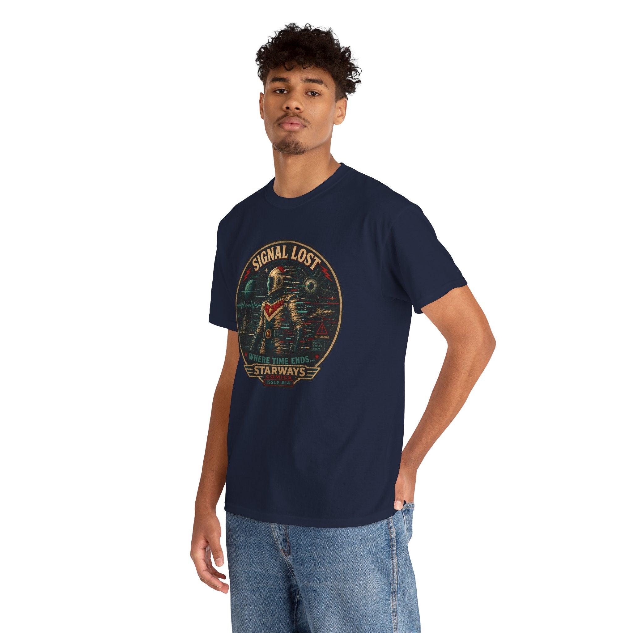 Signal Lost T-Shirt | Retro Sci-Fi Astronaut Graphic Tee | Starways Comics Vintage Space Shirt