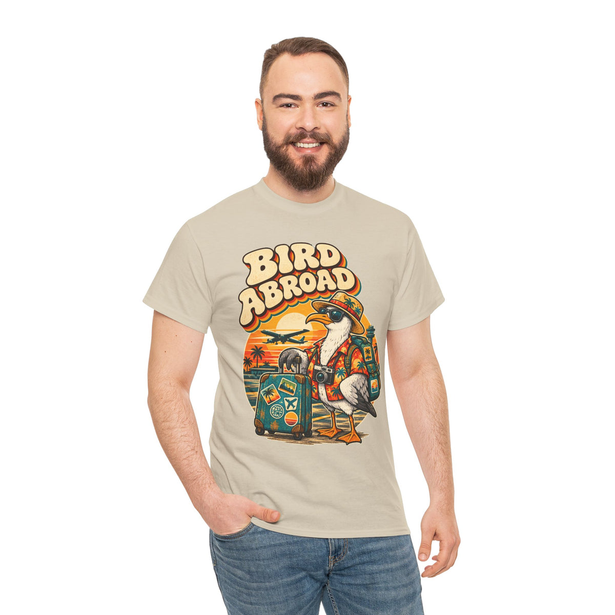 Bird Abroad Seagull T-Shirt – Funny Holiday Tourist Gull Tee