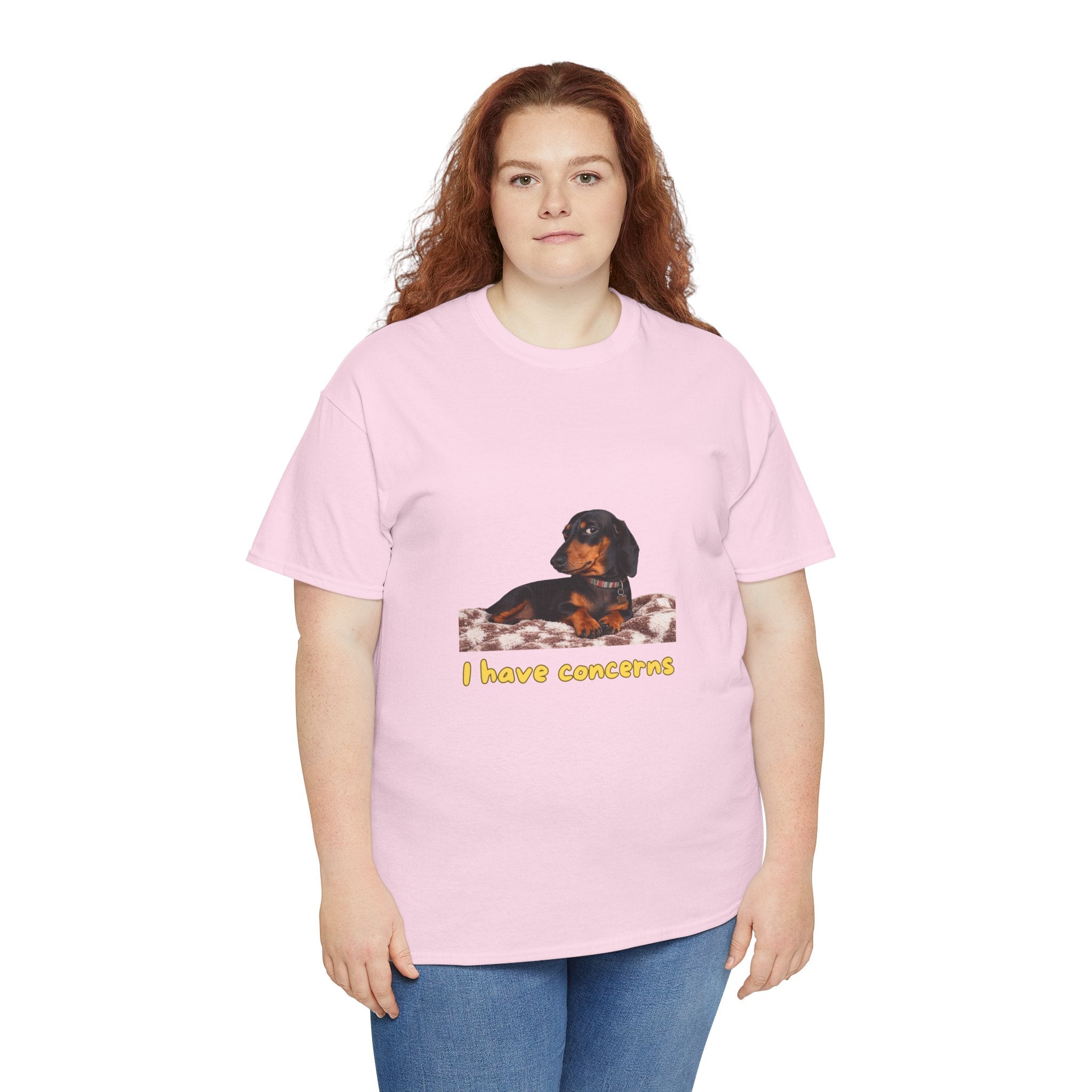 I Have Concerns T-Shirt – Funny Dachshund Side Eye Dog | Sausage Dog Wiener Dog Attitude Graphic Tee
