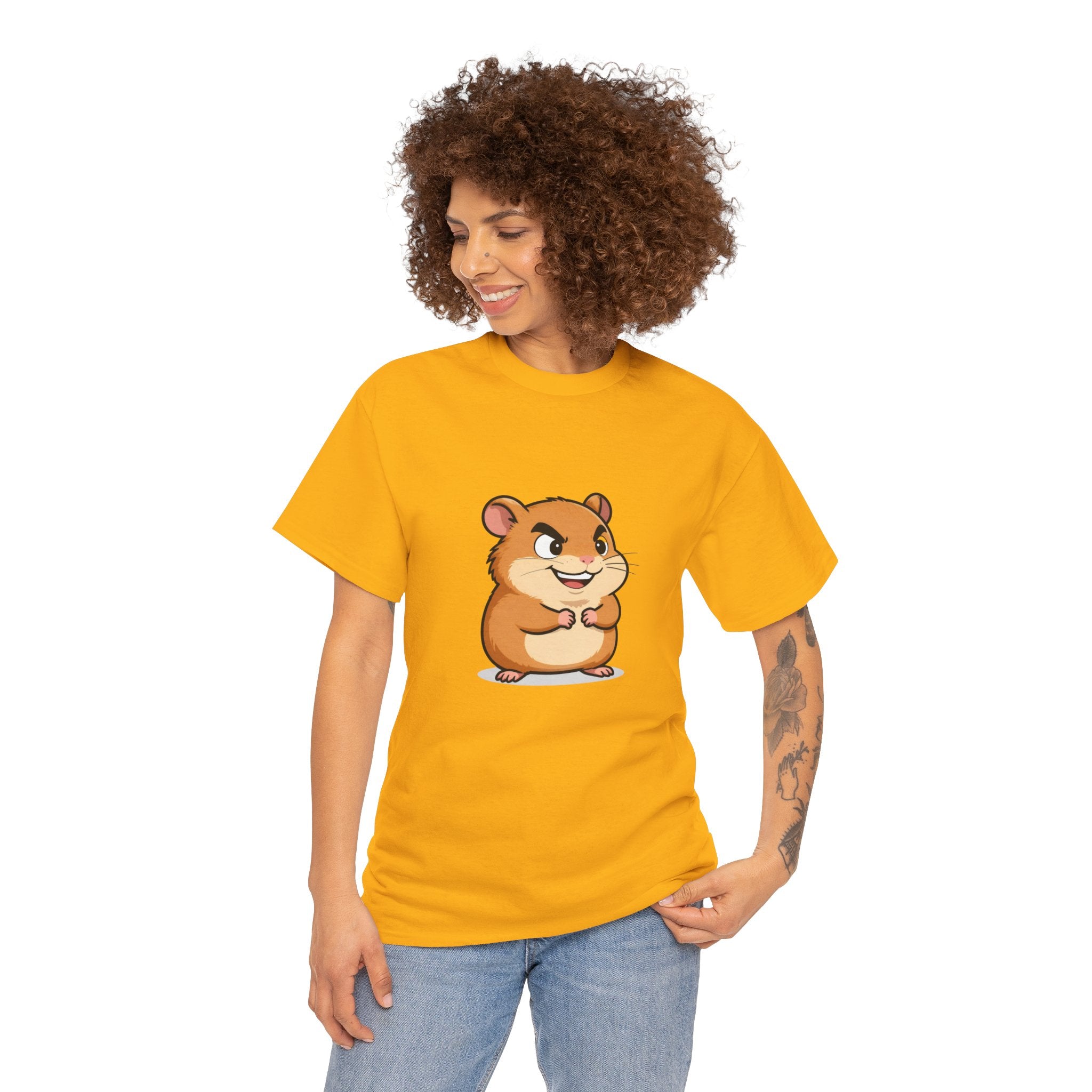 Cheeky Hamster Cartoon T-Shirt | Funny Sly Grin Hamster Tee