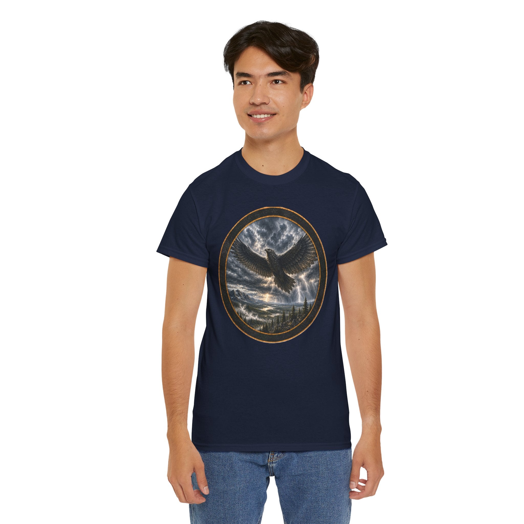 The Thunderbird Circle Tee — Gothic Nature Graphic T-Shirt