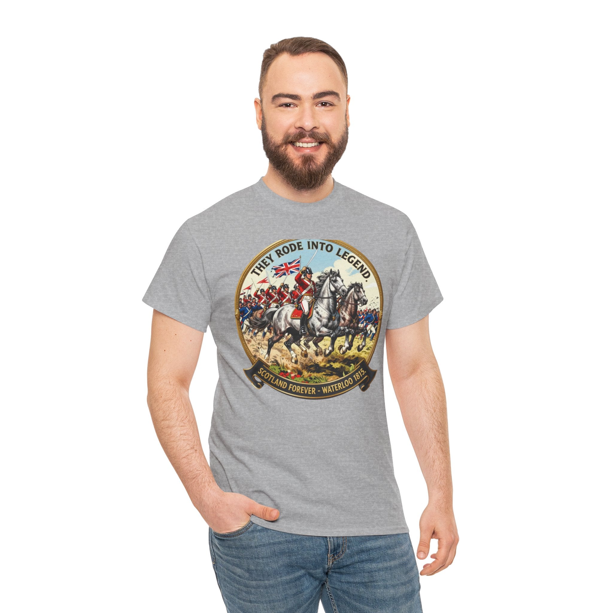Scotland Forever — Waterloo 1815 T-Shirt | Royal Scots Greys Cavalry Charge | They Rode Into Legend | Scottish Military Heritage Gift | Napoleonic Wars Graphic Tee
