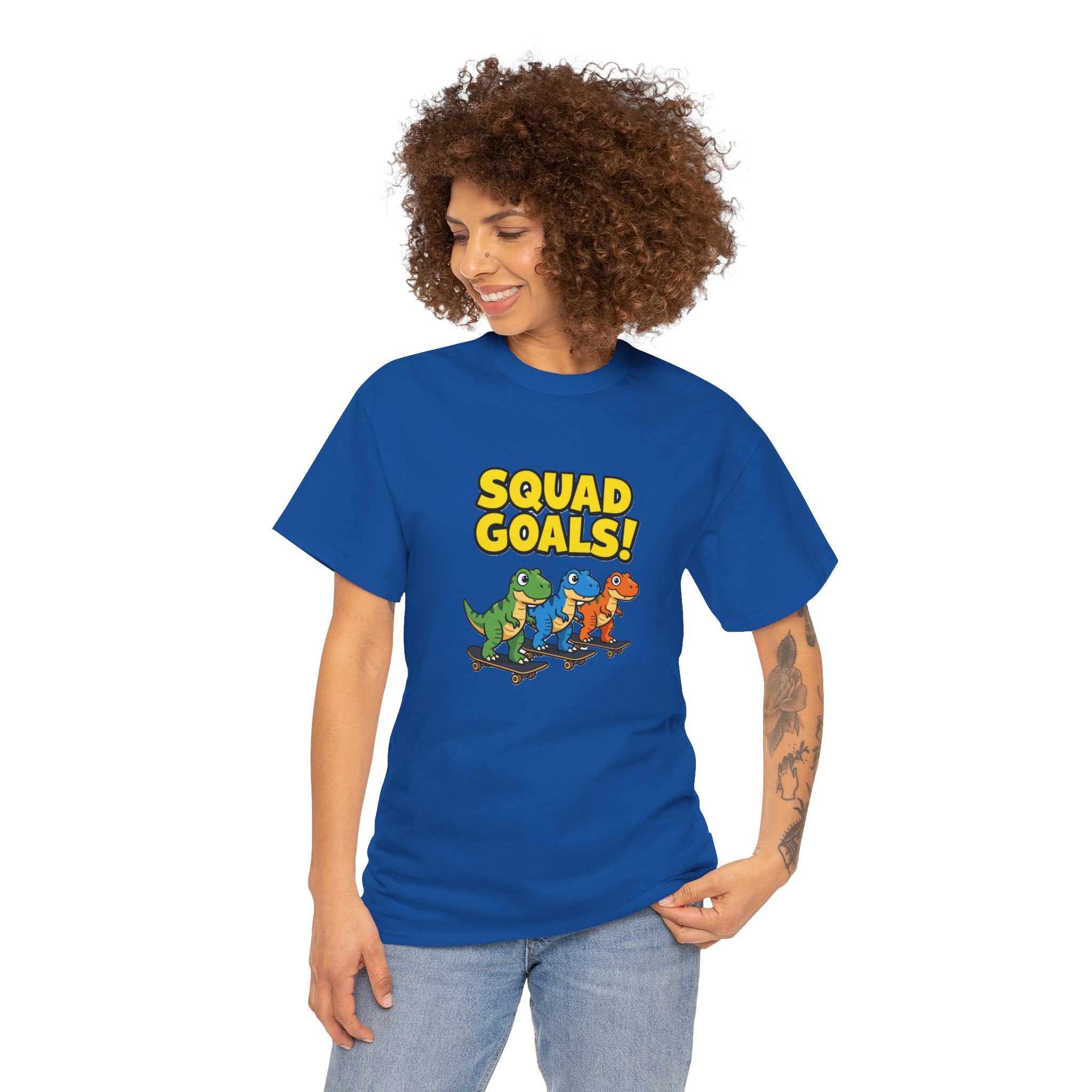 Squad Goals! Dinosaur T-Shirt – Cute Cartoon Dino Crew Tee