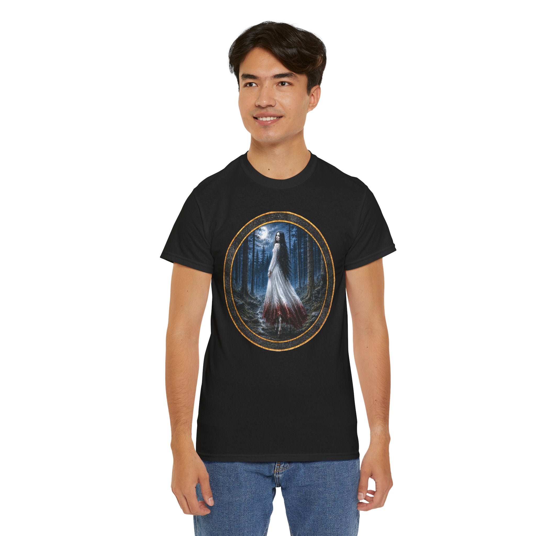 The Baobhan Sìth - Gothic Forest Bride T-Shirt – Haunted Bridal Ghost Artwork Tee