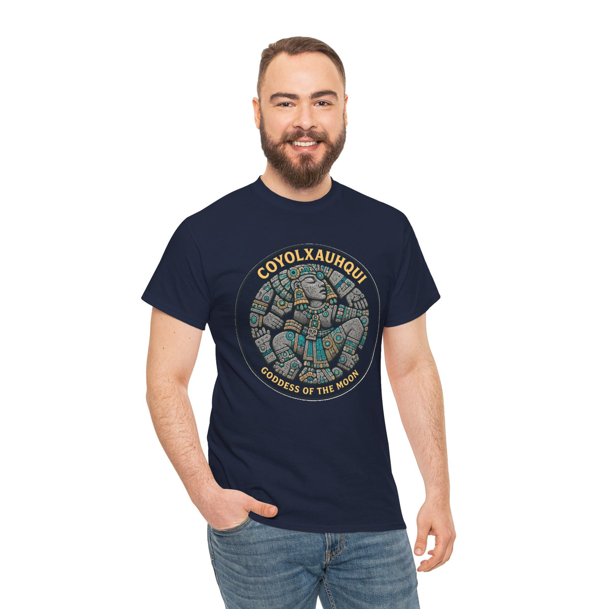 Coyolxauhqui Goddess of the Moon T-Shirt – Aztec Stone Mosaic Mythology Tee