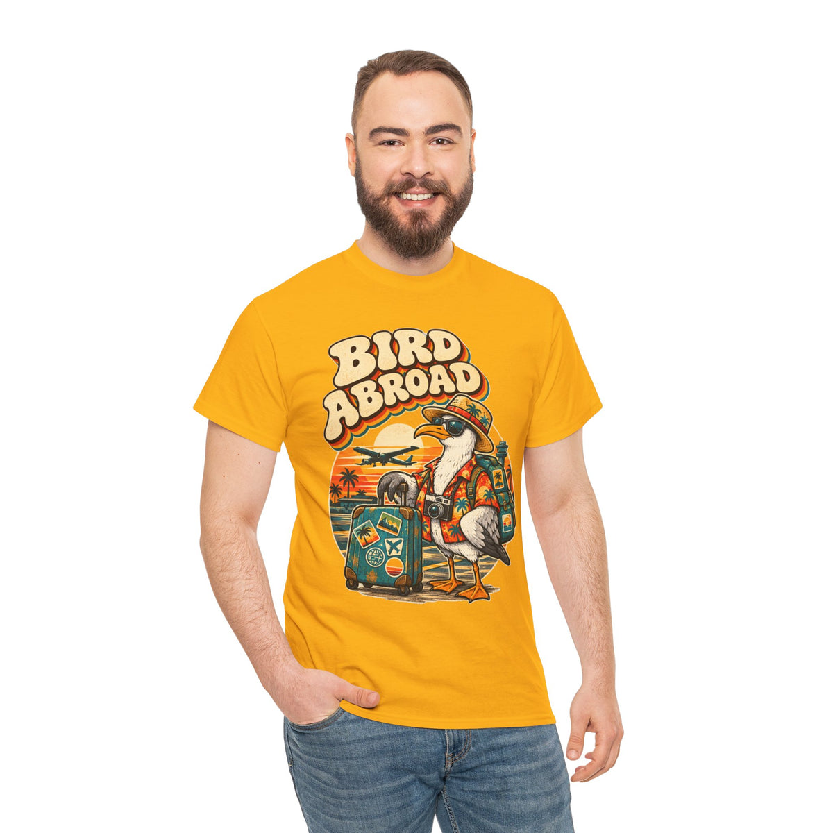 Bird Abroad Seagull T-Shirt – Funny Holiday Tourist Gull Tee