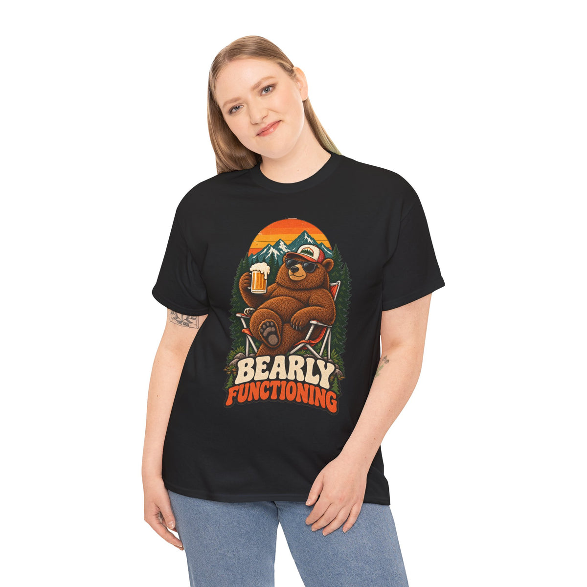 Bearly Functioning Grizzly Bear Camping T-Shirt