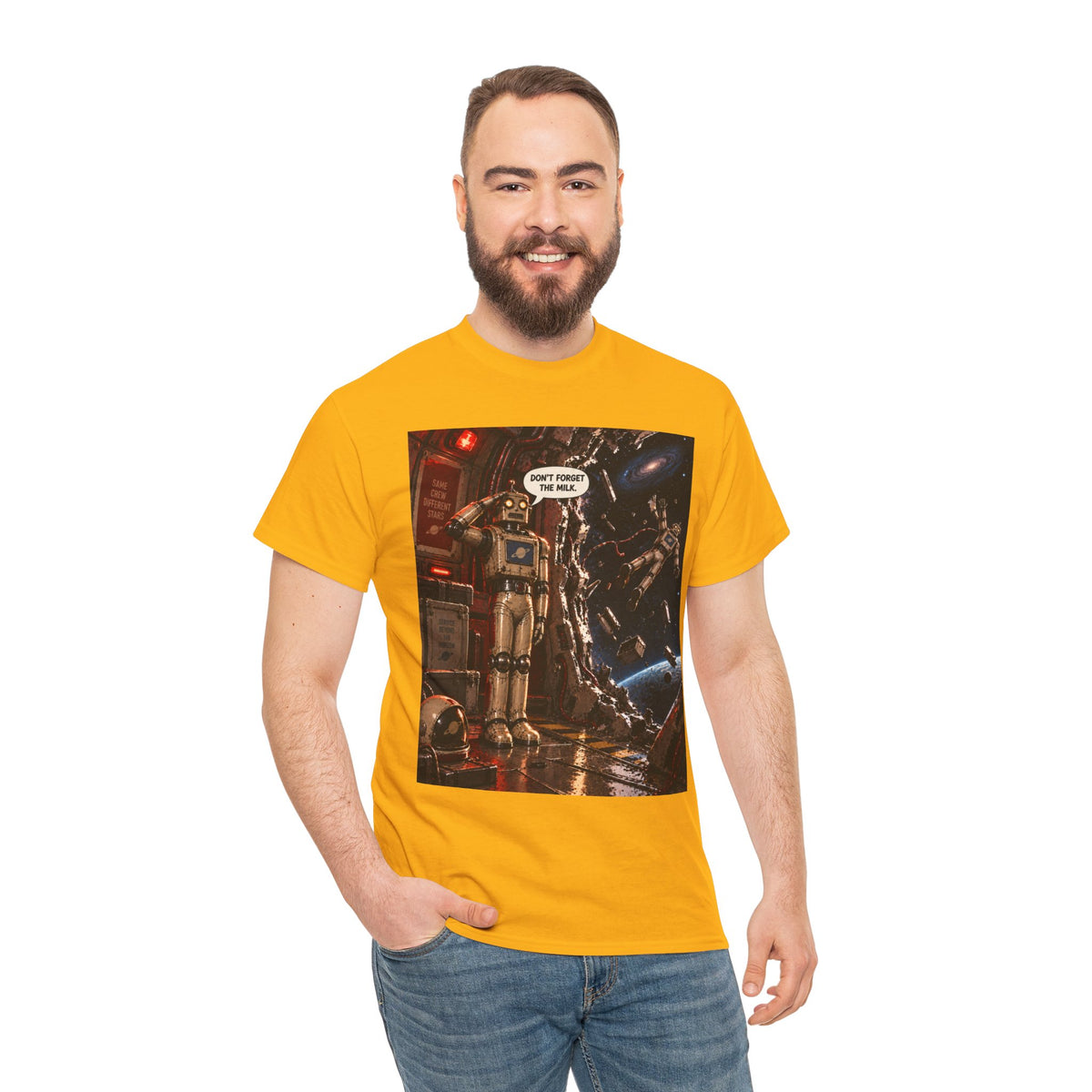 Don't Forget The Milk Retro Robot T-Shirt