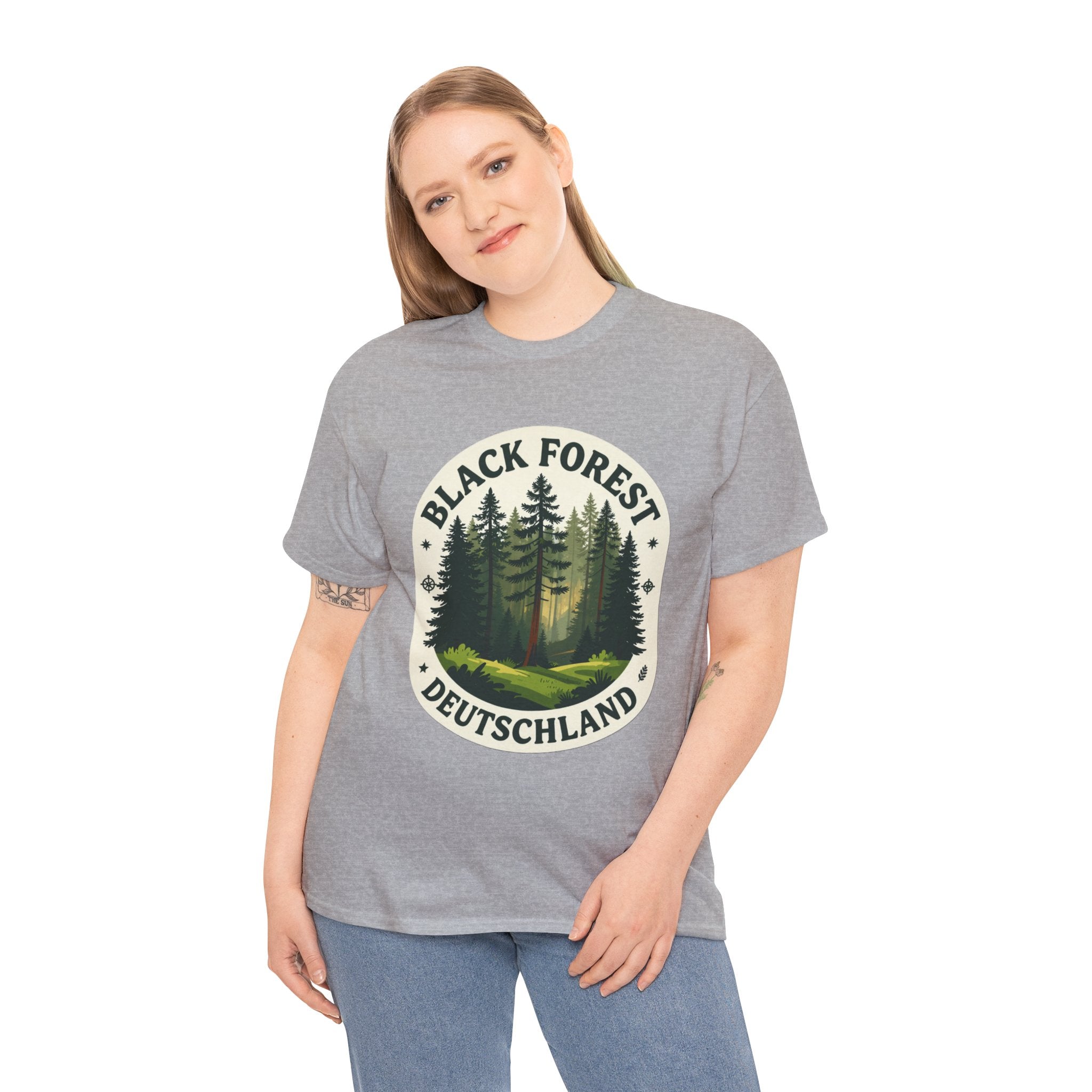 Black Forest T-Shirt | Schwarzwald Deutschland Hiking Tee | Germany Forest Badge Graphic Shirt | Germany Travel Gift