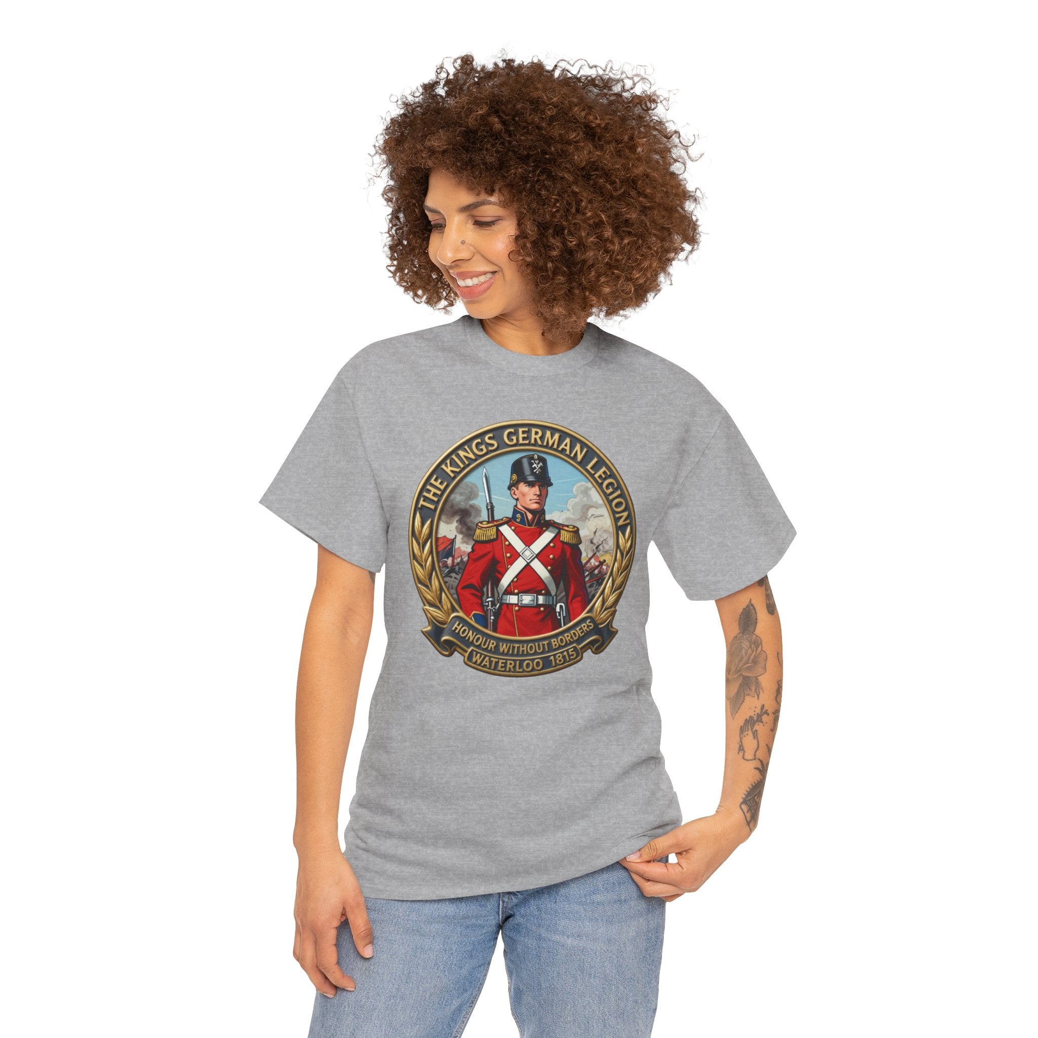 The King's German Legion T-Shirt | Honour Without Borders — Waterloo 1815 | British Army German Regiment Heritage Tee | Napoleonic Wars Collector Gift