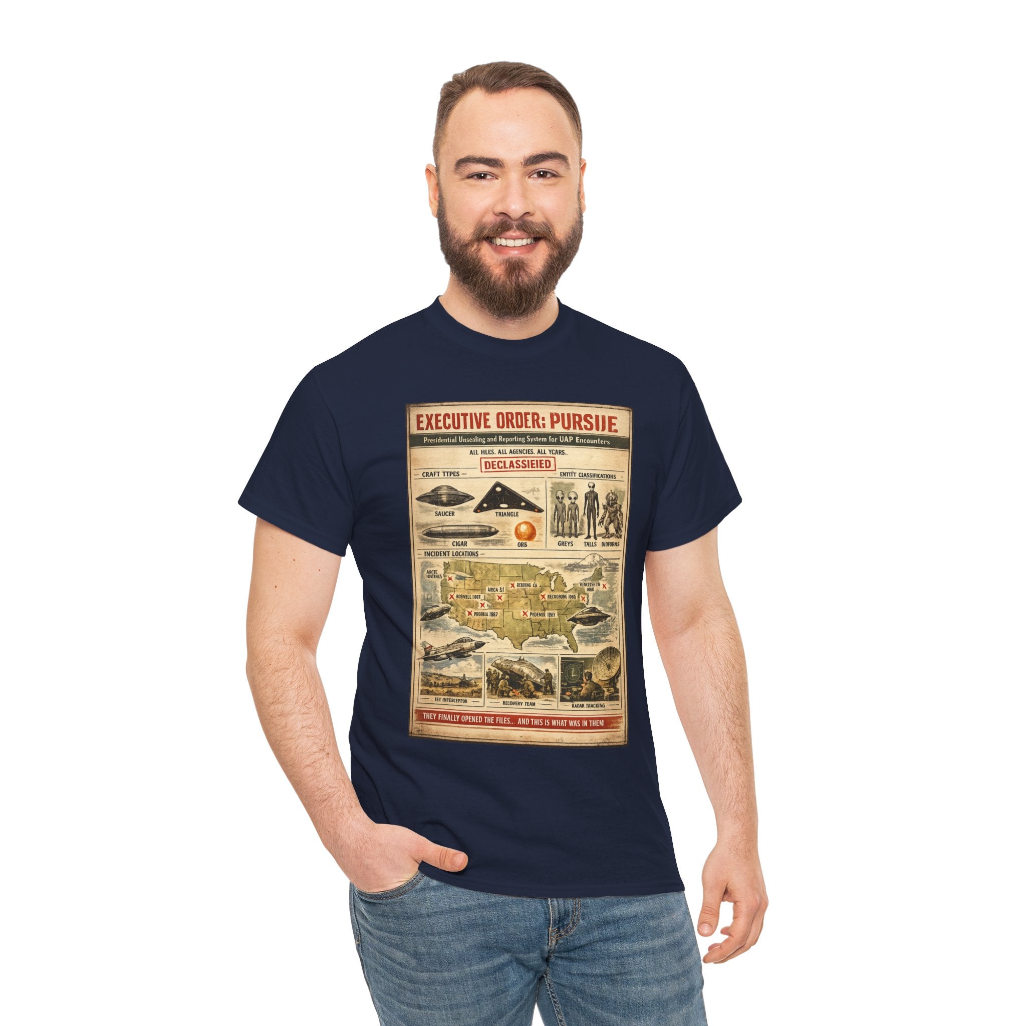 The Disclosure – Pentagon UAP Files Declassified 1940s Technical Field Brief Vintage Graphic T-Shirt