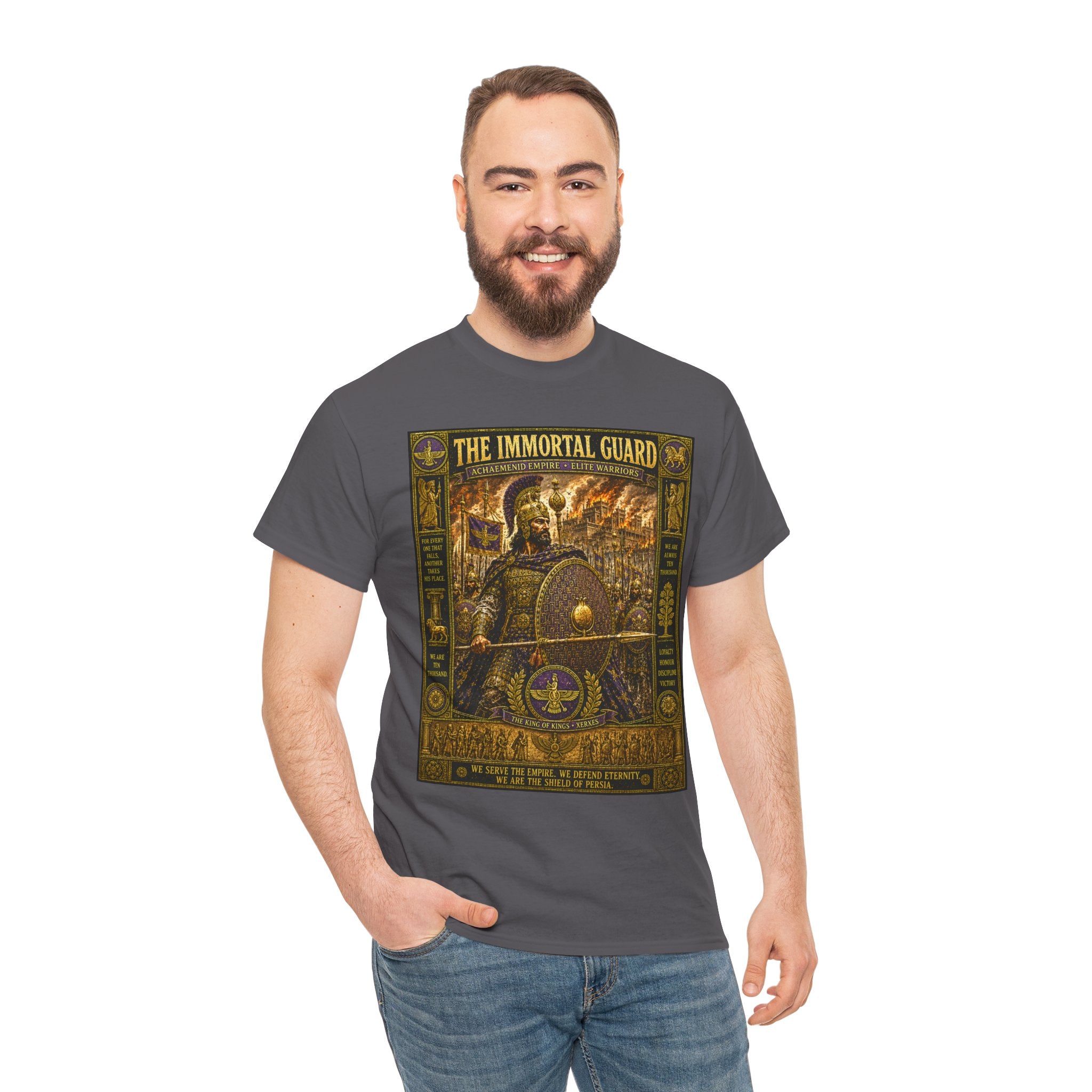 The Immortal Guard T-Shirt | Persian Achaemenid Warrior Graphic Tee | Xerxes Elite Army Historical Shirt | Ancient Persia Military Art