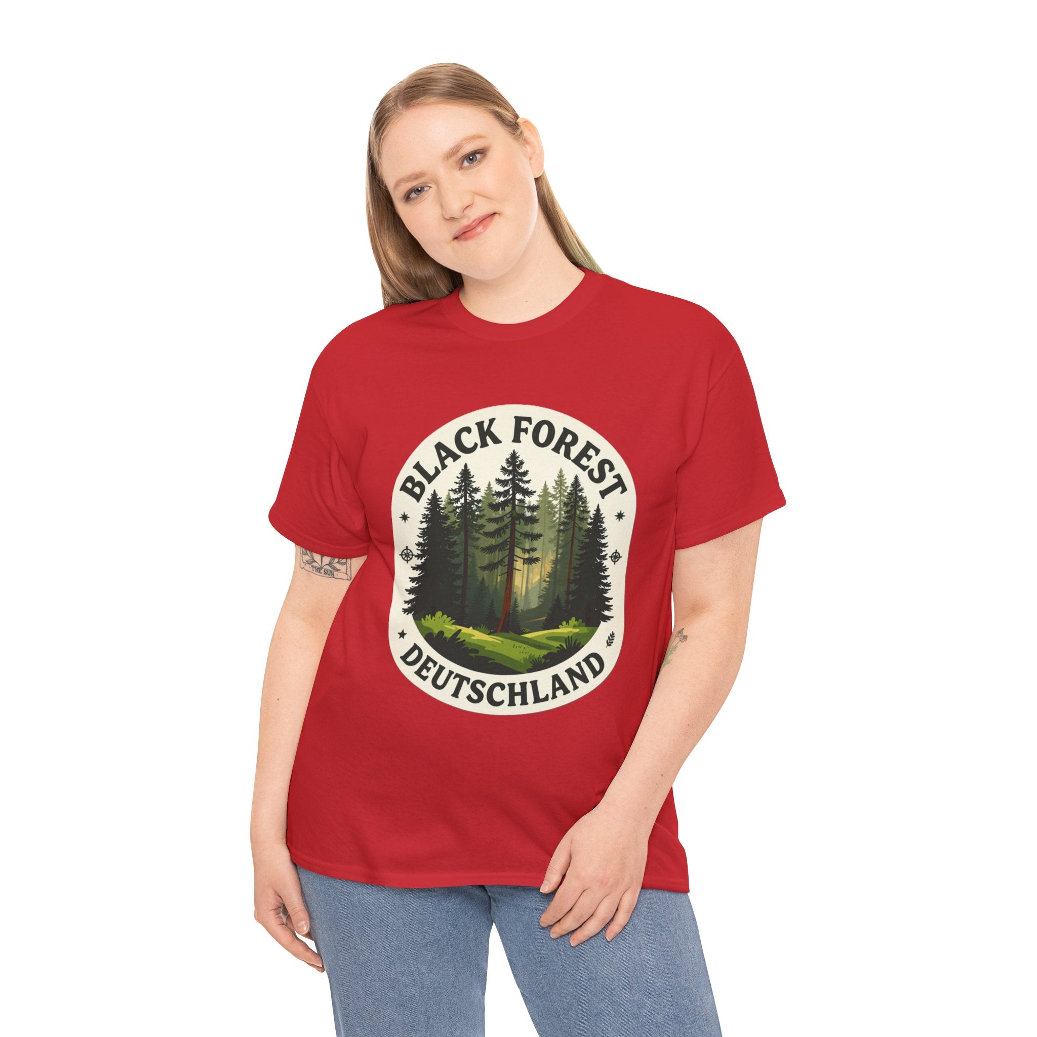 Black Forest T-Shirt | Schwarzwald Deutschland Hiking Tee | Germany Forest Badge Graphic Shirt | Germany Travel Gift