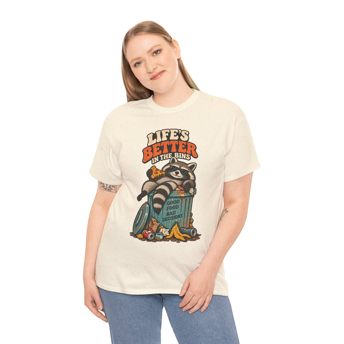 Life's Better in the Bins Funny Raccoon T-Shirt