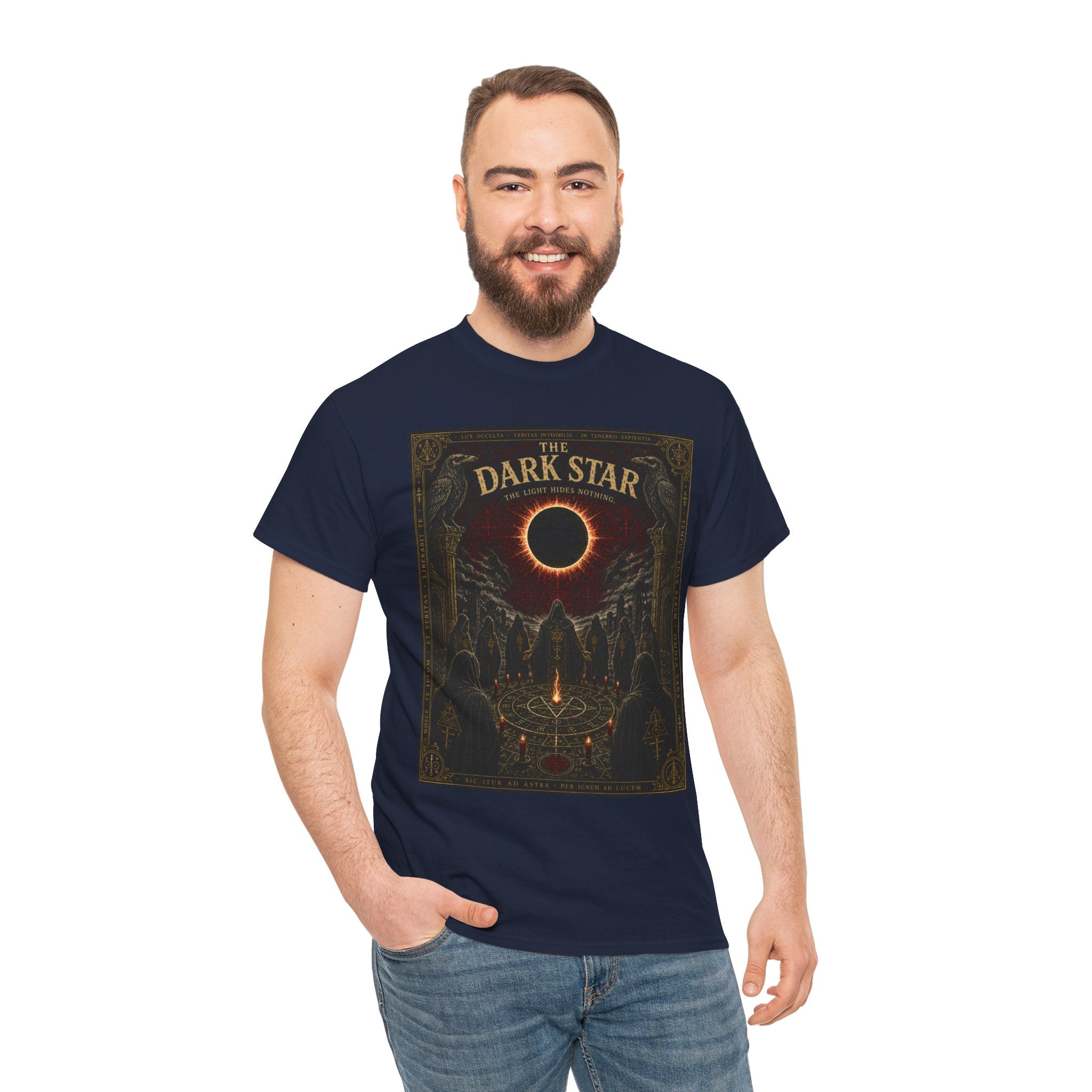 The Dark Star T-Shirt | Solar Eclipse Occult Graphic Tee | Ritual Circle Esoteric Shirt | Dark Academia Mystic Art
