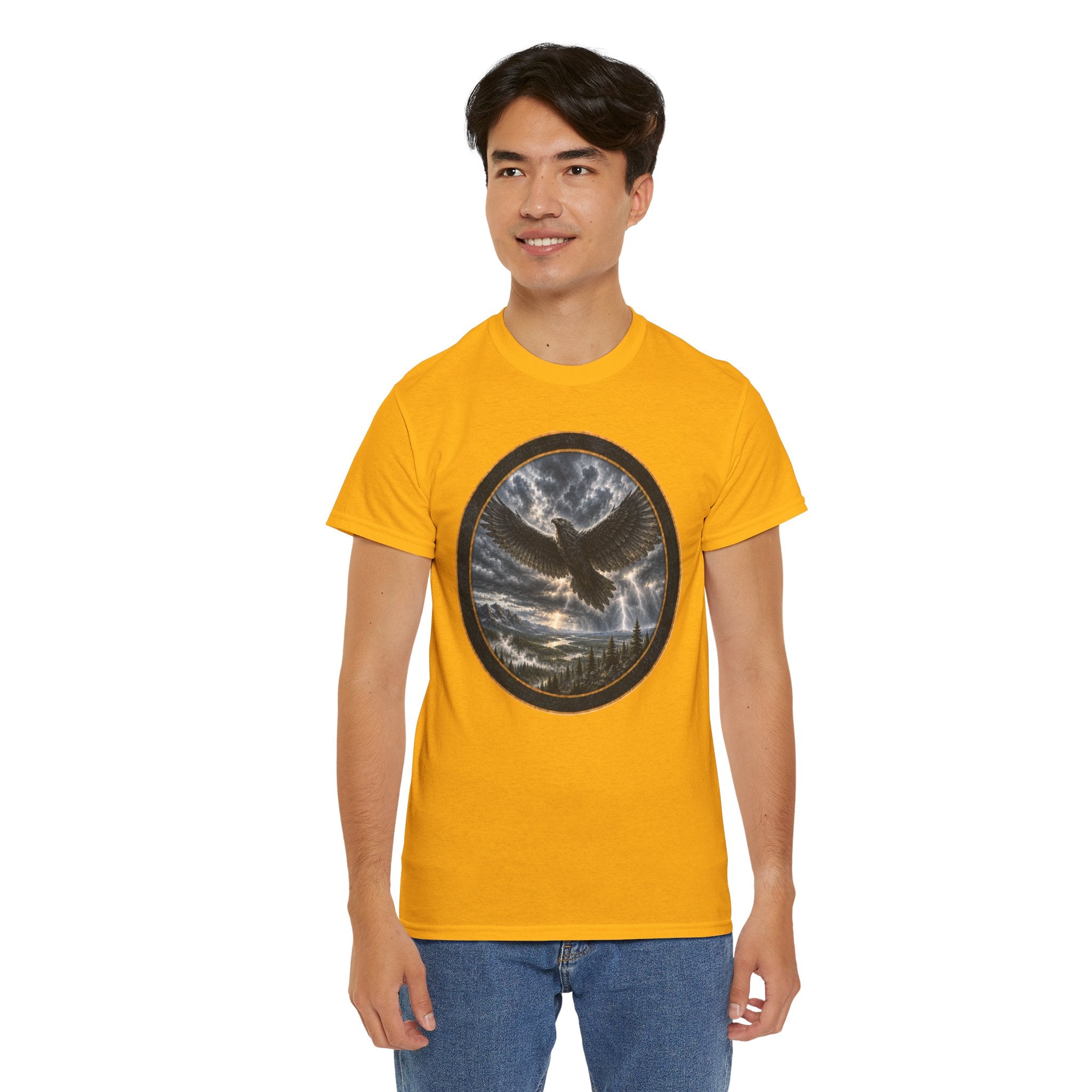 The Thunderbird Circle Tee — Gothic Nature Graphic T-Shirt