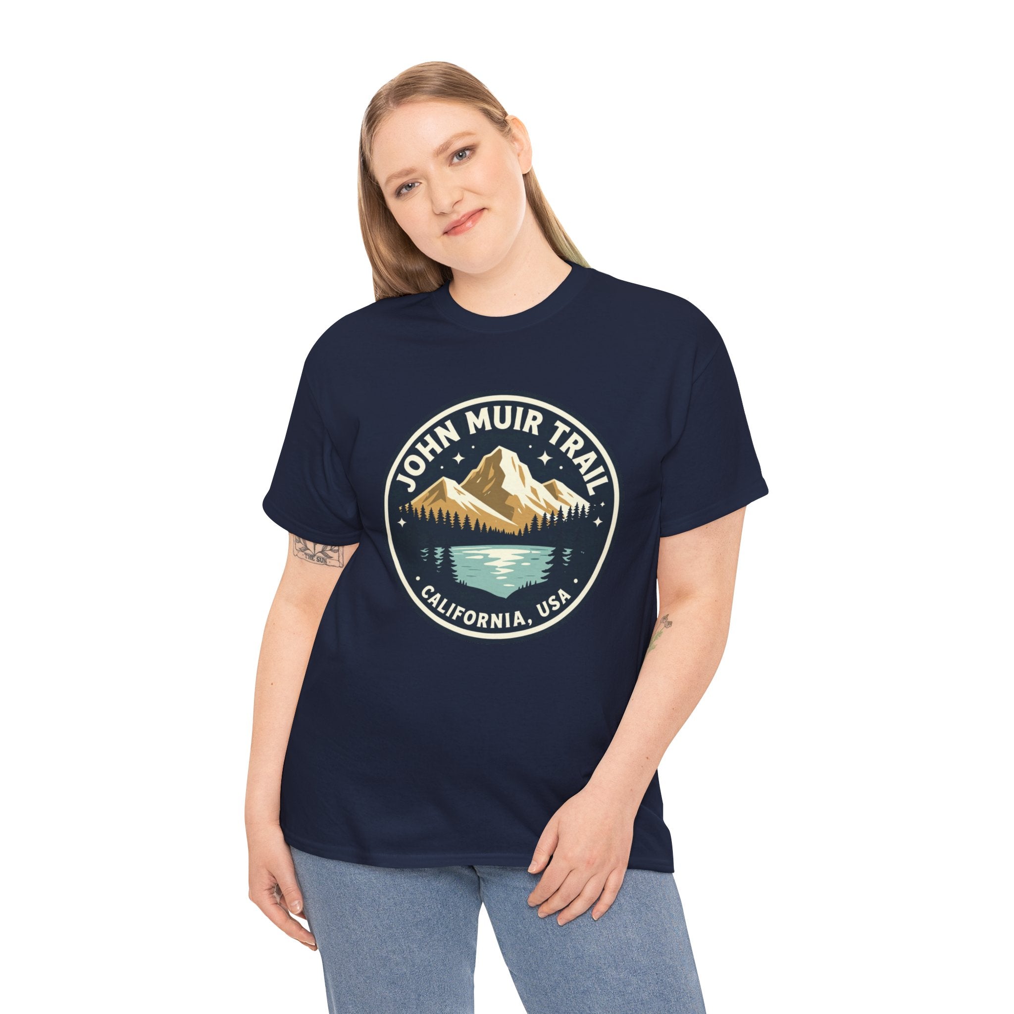 John Muir Trail T-Shirt | California Hiking Tee | JMT Sierra Nevada Mountain Badge Graphic Shirt