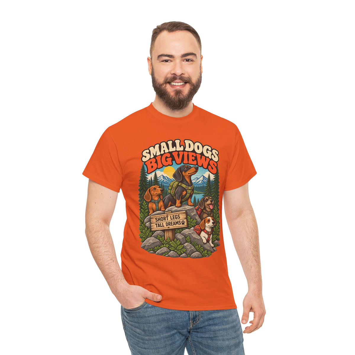 Small Dogs Big Views Dachshund Hiking T-Shirt