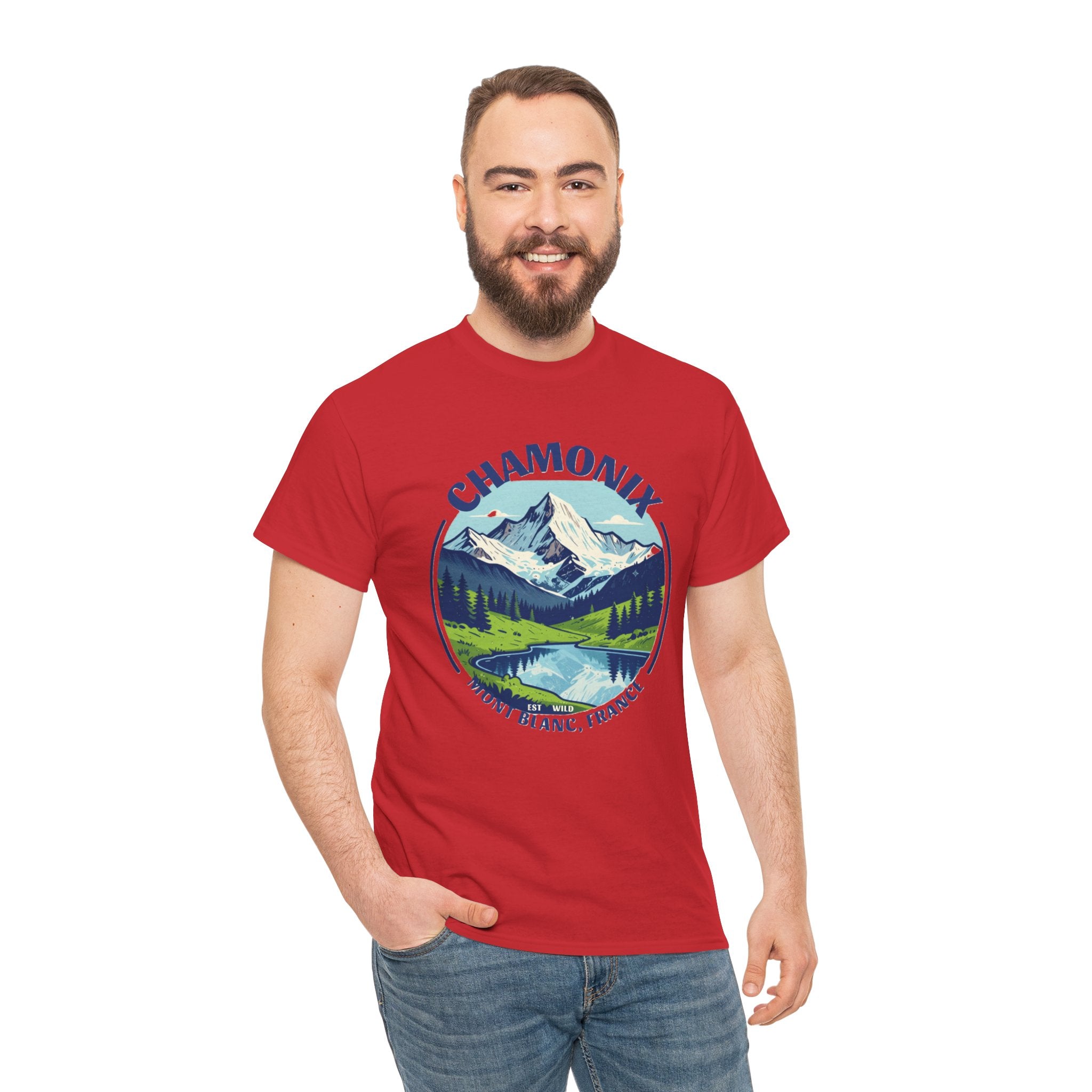 Chamonix Mont Blanc T-Shirt | French Alps Hiking Tee | Vintage Mountain Badge Graphic Shirt | France Travel Gift
