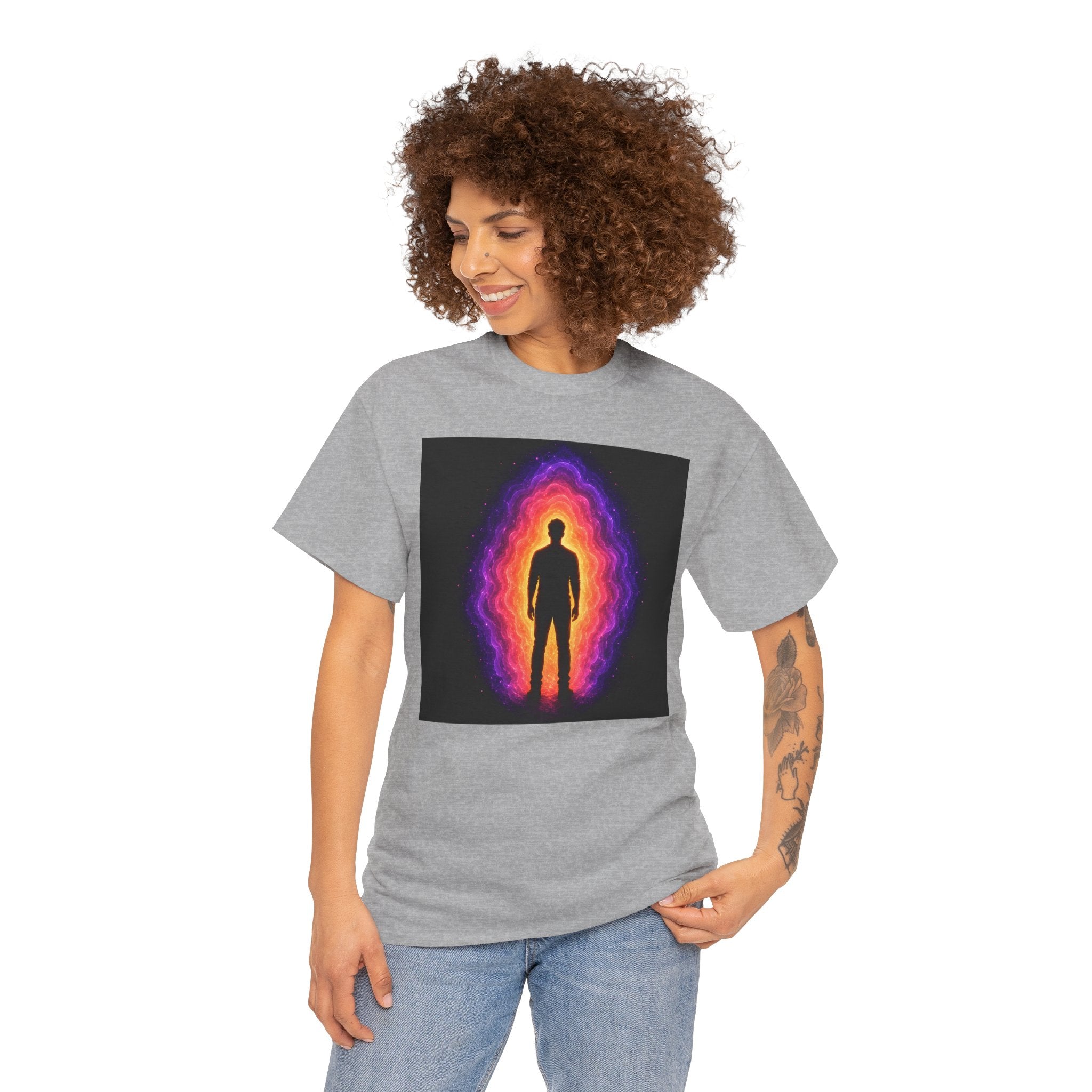 Aura T-Shirt | Energy Field Spiritual Graphic Tee | Glowing Aura Silhouette Shirt | Mystic Energy Body Art