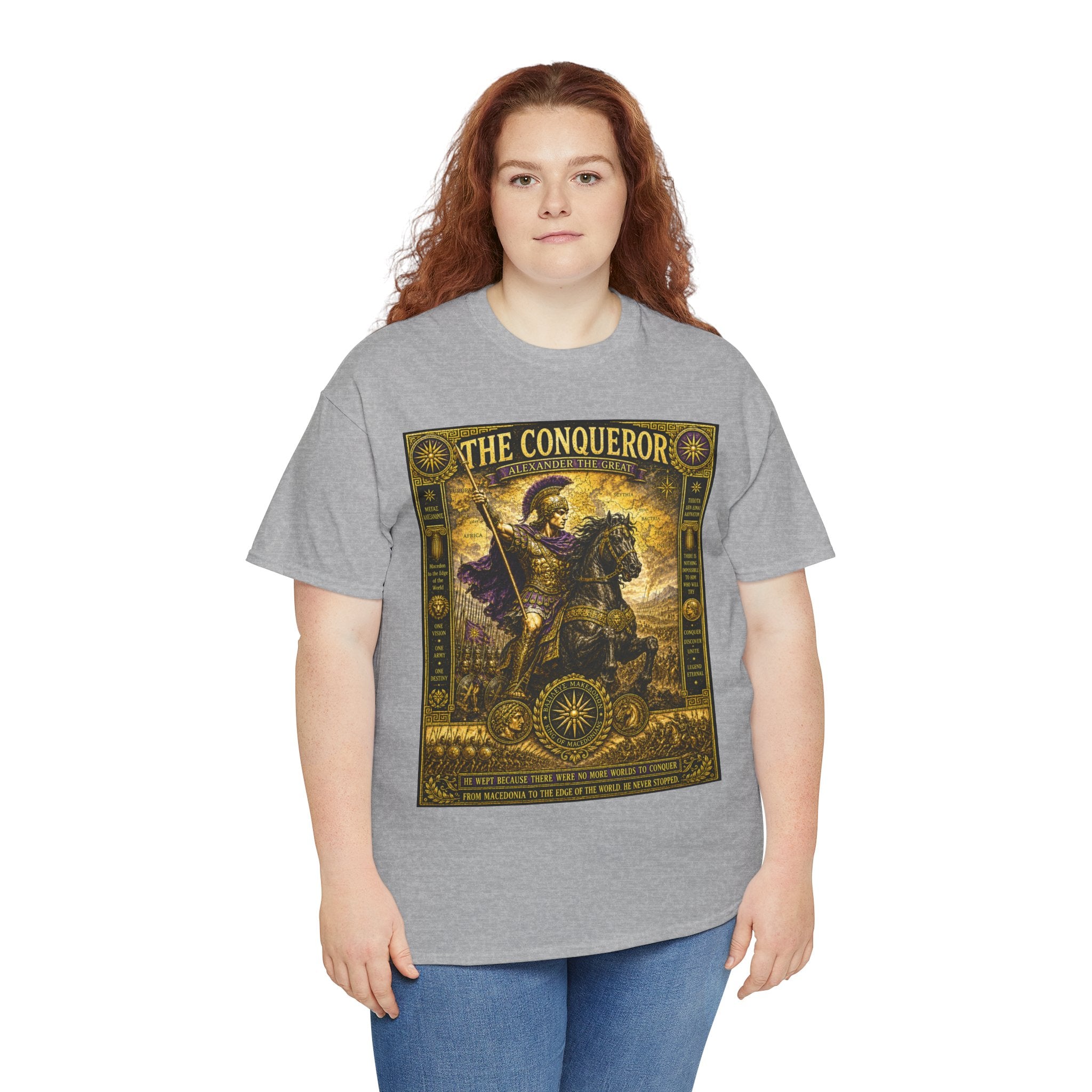 The Conqueror T-Shirt | Alexander the Great Macedonian Graphic Tee | Ancient World Conquest Historical Shirt | Greek Military History Art