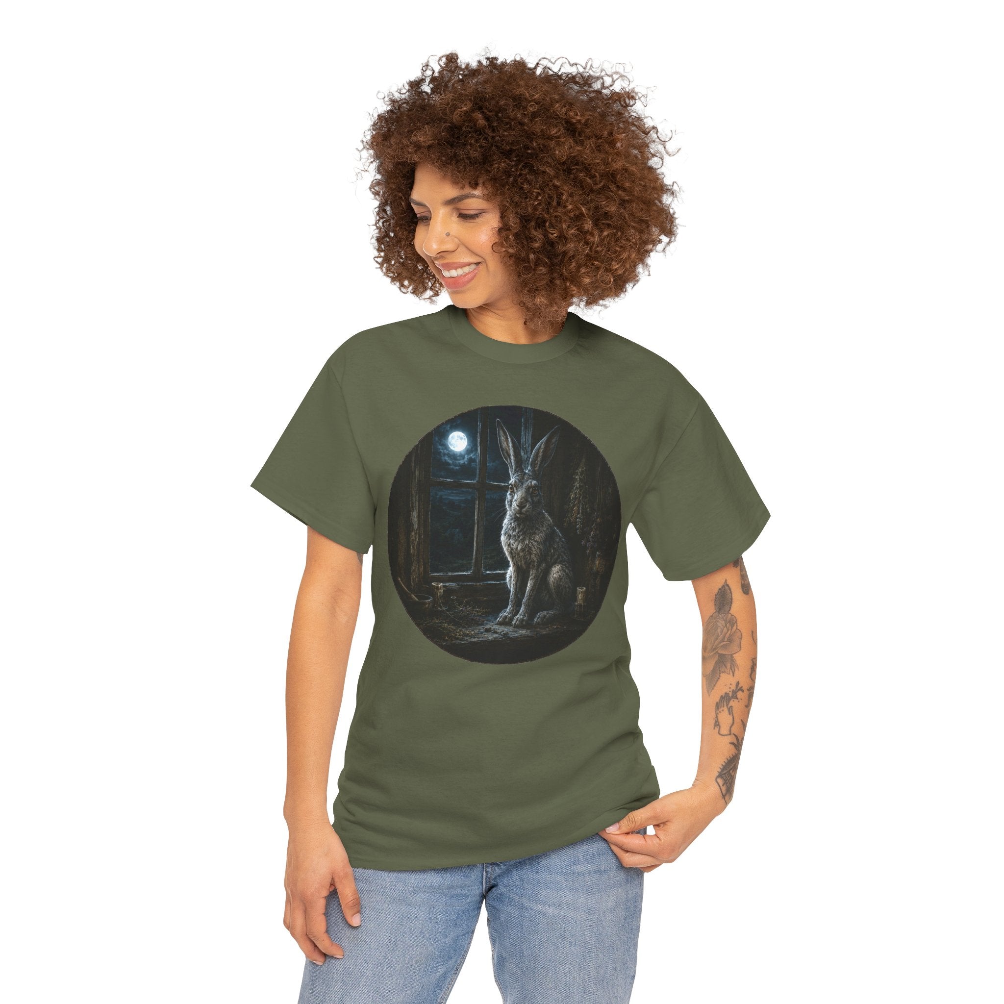 The Witch's Hare T-Shirt | Moon Gazing Occult Folklore Tee