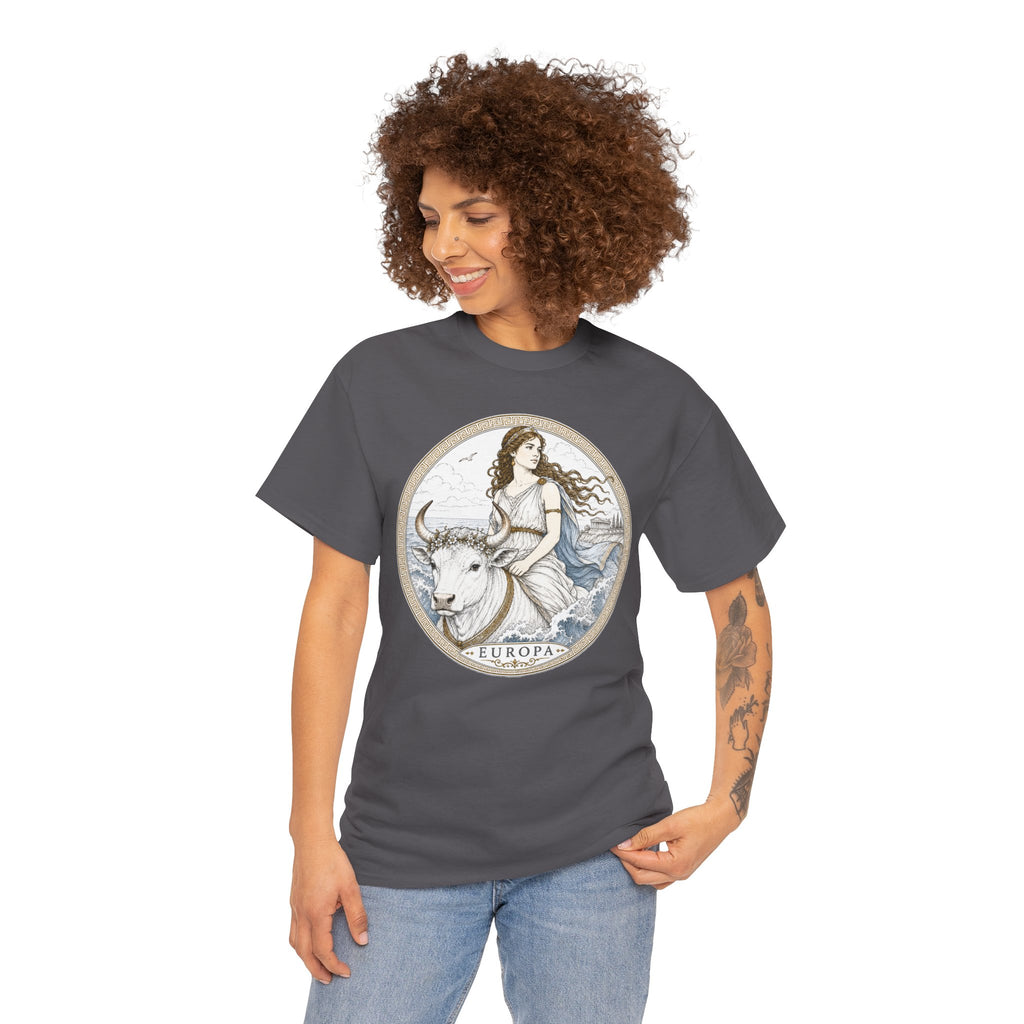 Europa Greek Mythology T-Shirt — Ancient Legend Zeus White Bull Ocean Queen