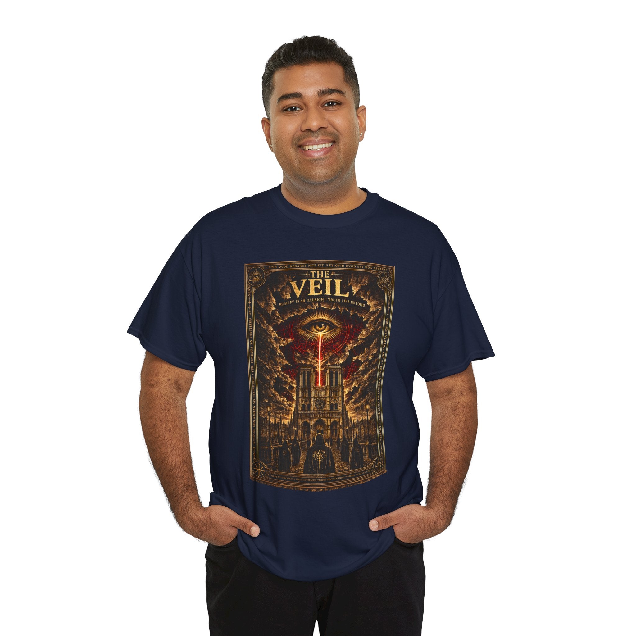 The Veil T-Shirt | Occult All Seeing Eye Cathedral Graphic Tee | Esoteric Conspiracy Gothic Shirt | Dark Academia Mystic Art
