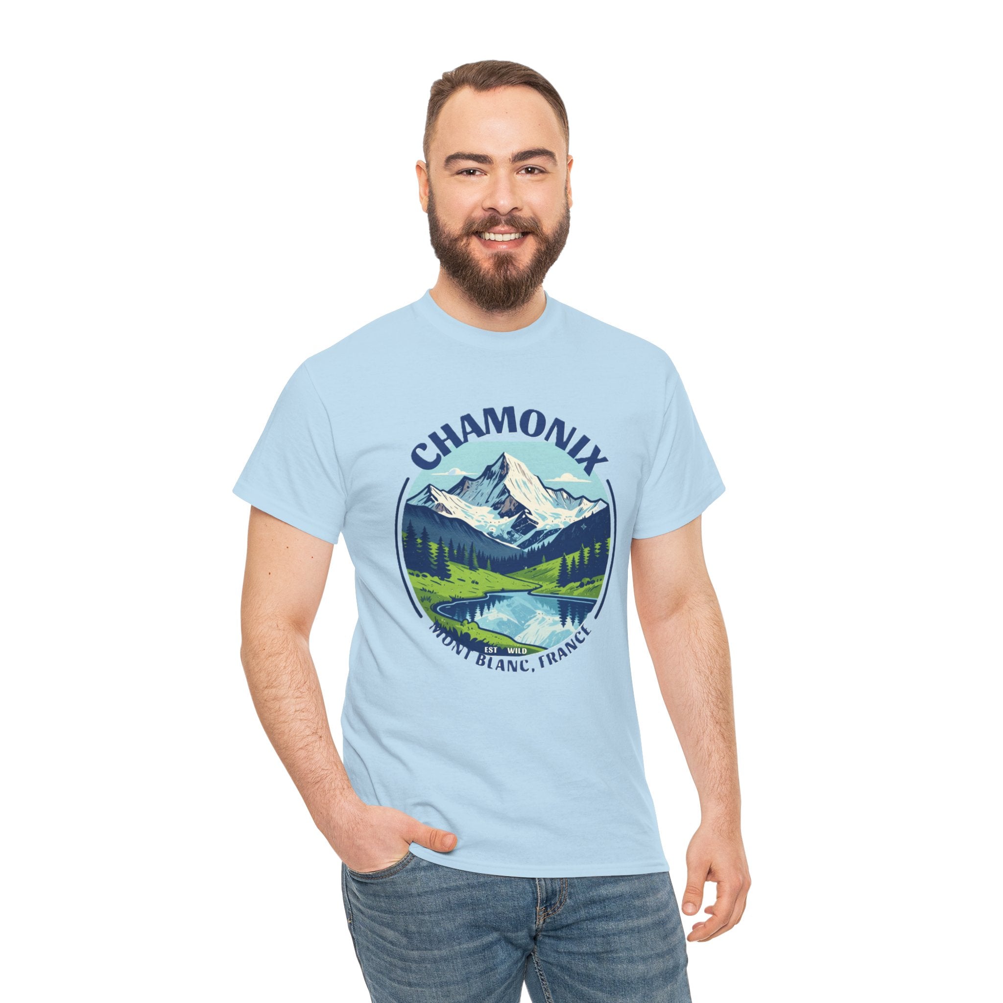Chamonix Mont Blanc T-Shirt | French Alps Hiking Tee | Vintage Mountain Badge Graphic Shirt | France Travel Gift