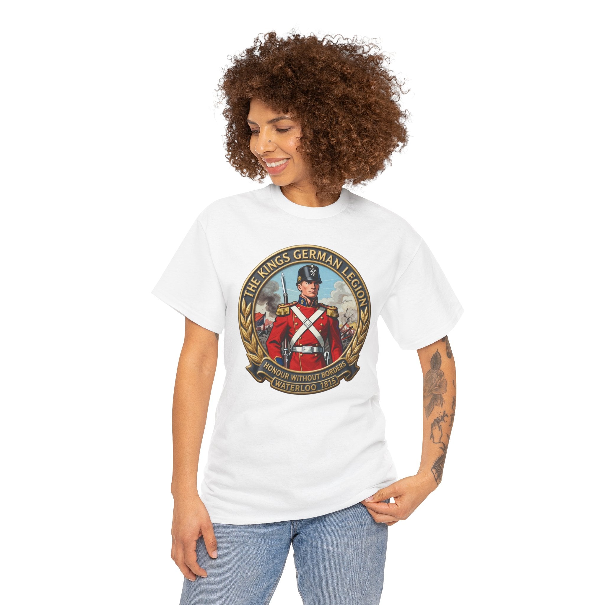 The King's German Legion T-Shirt | Honour Without Borders — Waterloo 1815 | British Army German Regiment Heritage Tee | Napoleonic Wars Collector Gift