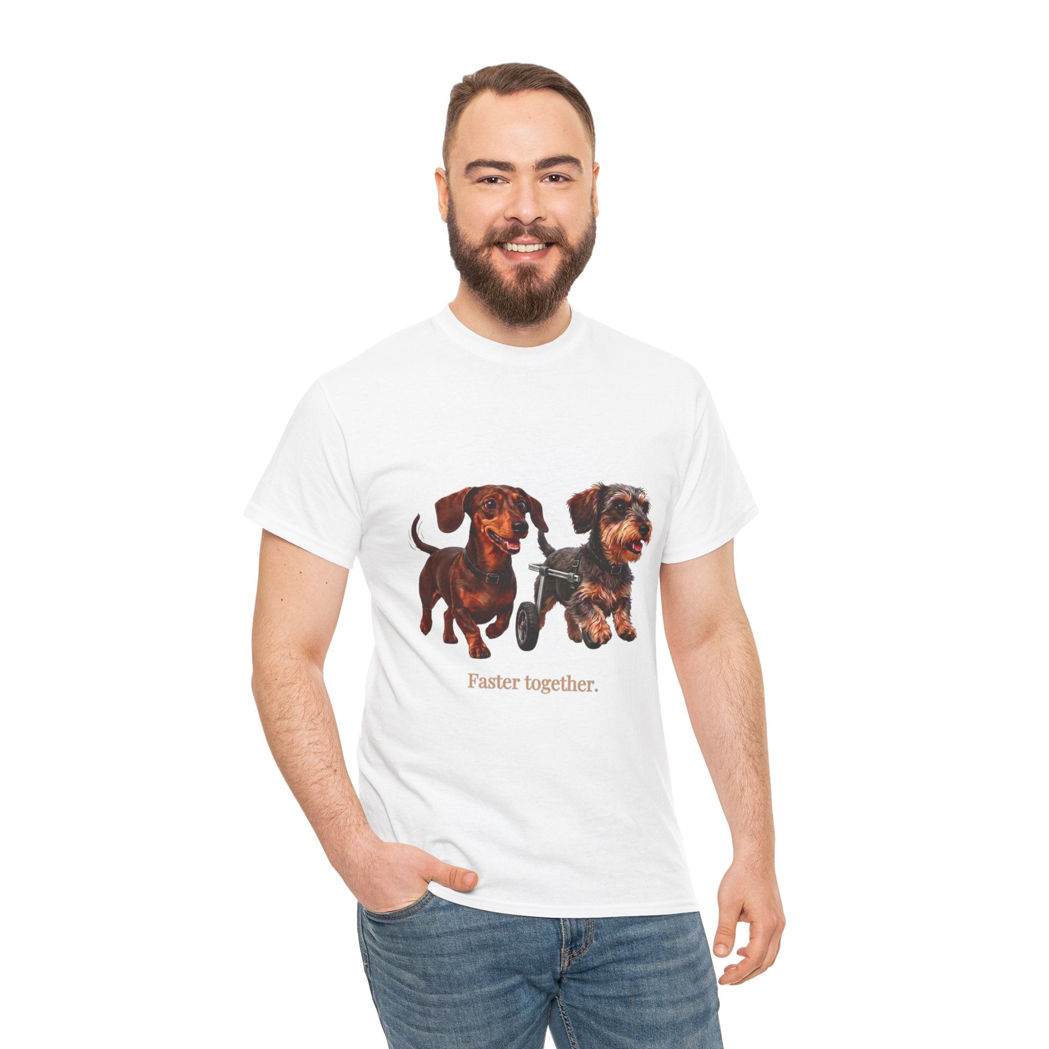 Dachshund Duo Tee – “Faster Together” Wiener Dog T-Shirt
