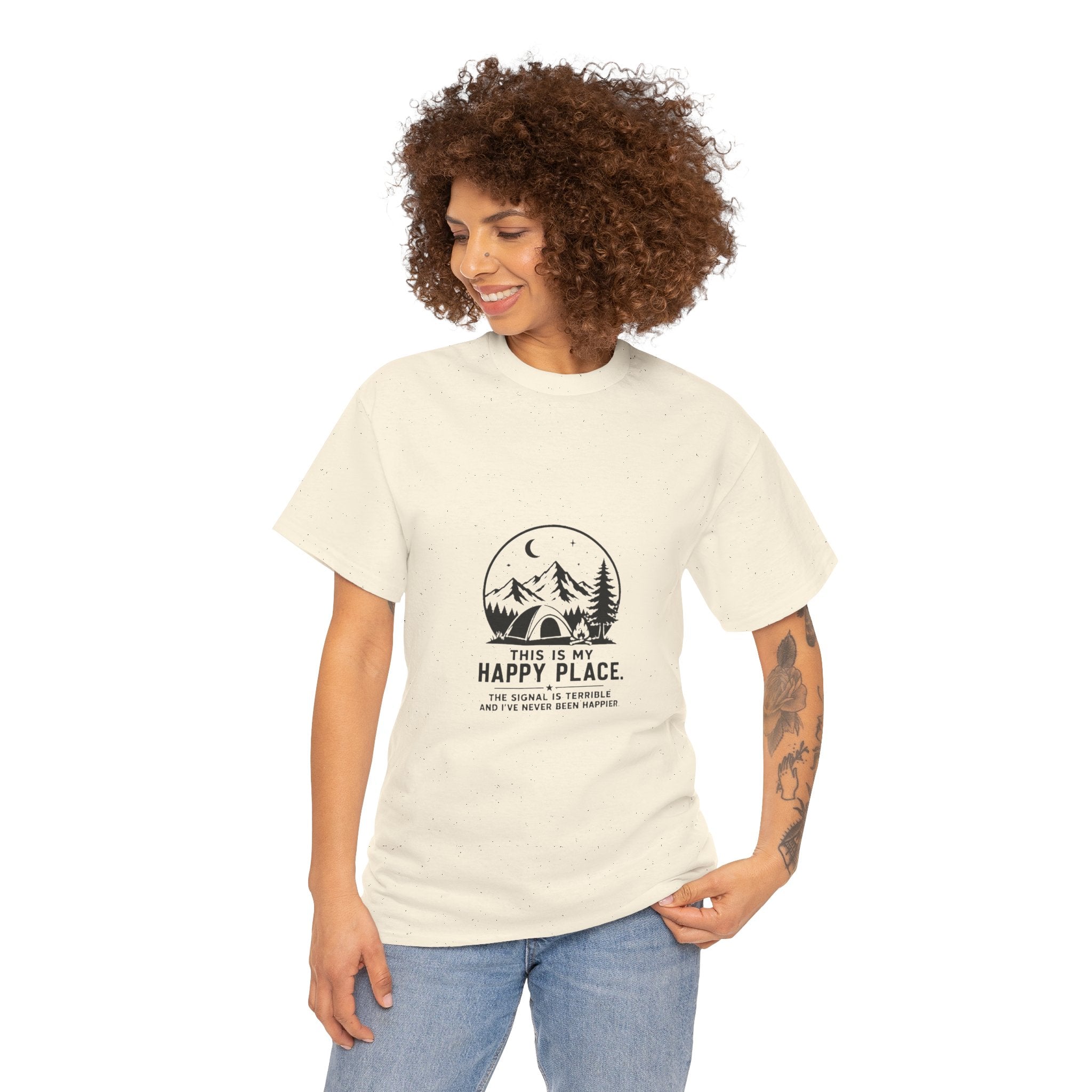 T-Shirt — "This Is My Happy Place" Mountain Camping Graphic Tee