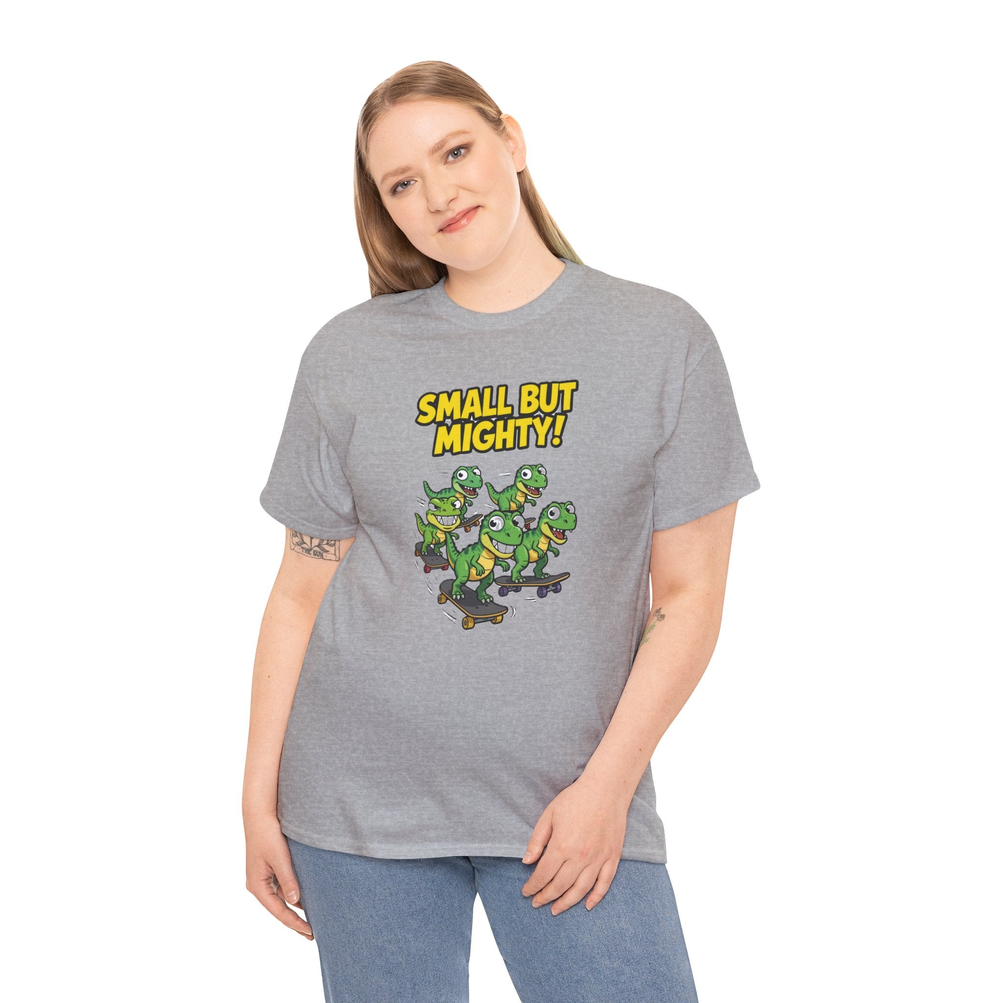 Small But Mighty T-Shirt – Funny Baby T-Rex Skate Crew Cartoon Dinosaur | Mini Dino Squad Graphic Tee