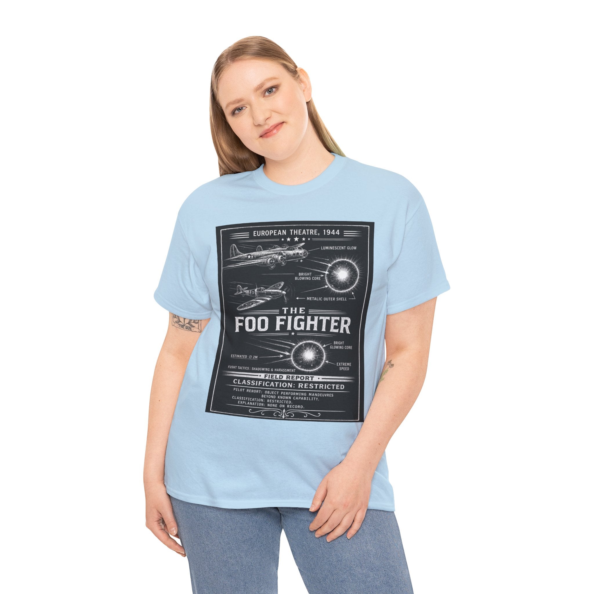 Foo Fighter Dark Vintage Aviation Tee — Retro WWII Aircraft Poster Shirt