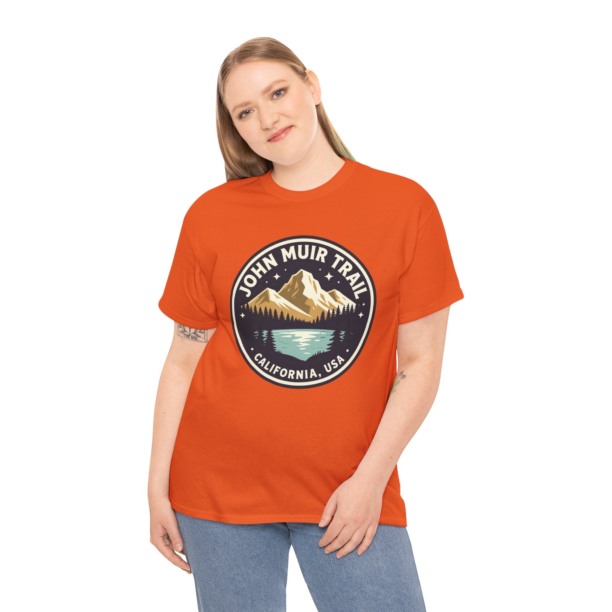 John Muir Trail T-Shirt | California Hiking Tee | JMT Sierra Nevada Mountain Badge Graphic Shirt