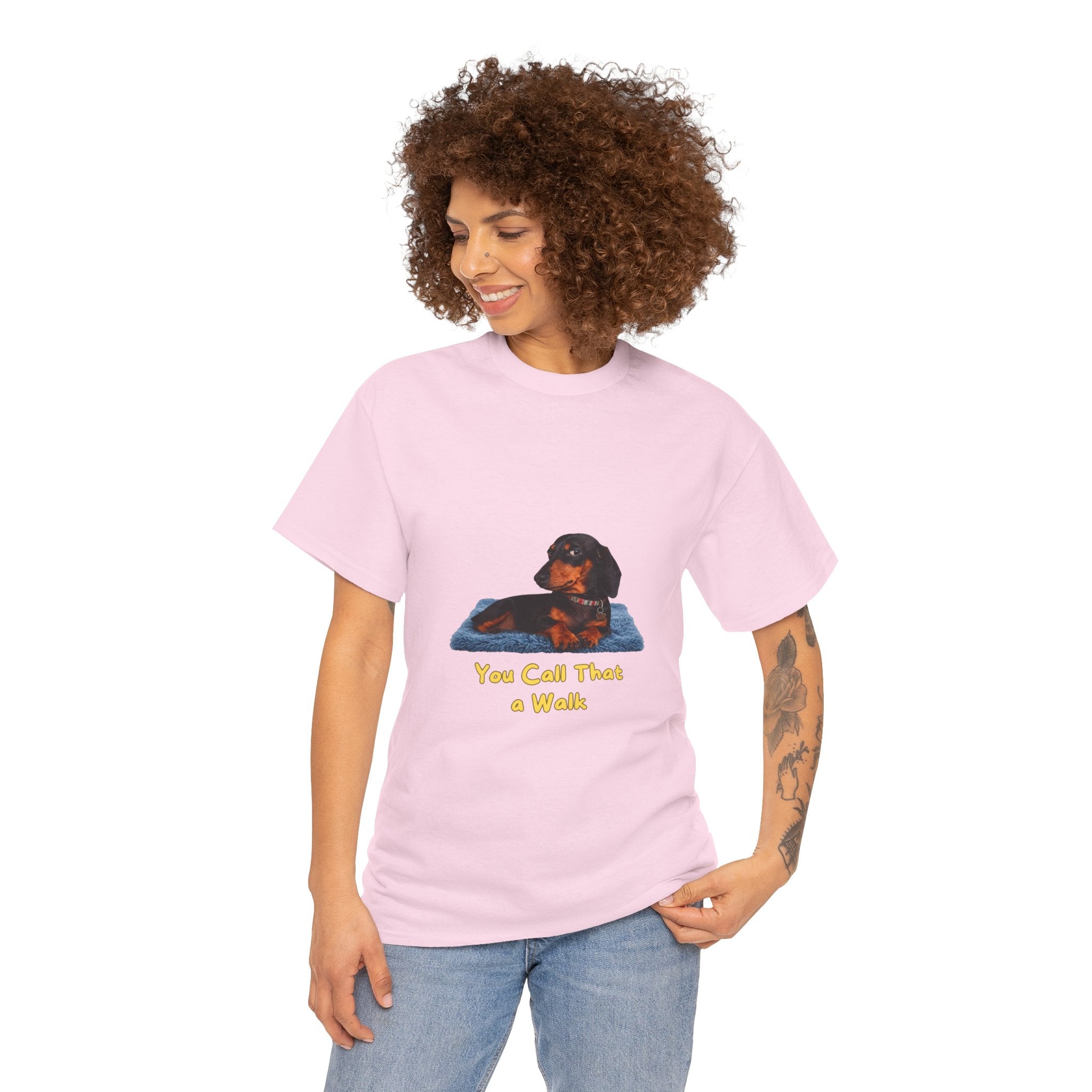 You Call That a Walk T-Shirt – Funny Dachshund Unimpressed Dog Side Eye | Sausage Dog Wiener Dog Graphic Tee
