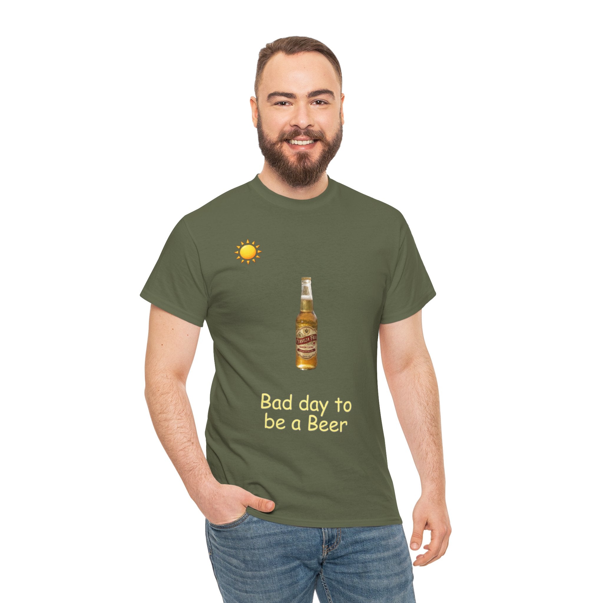 Beer Bottle Tee — "Bad day to be a Beer" Graphic Shirt