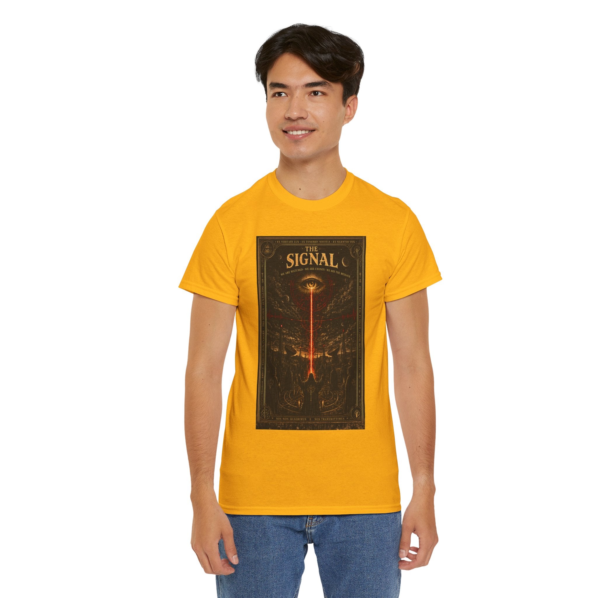 The Signal T-Shirt | Occult Conspiracy UFO Graphic Tee | All Seeing Eye Esoteric Shirt | Dark Academia Cult Aesthetic Art