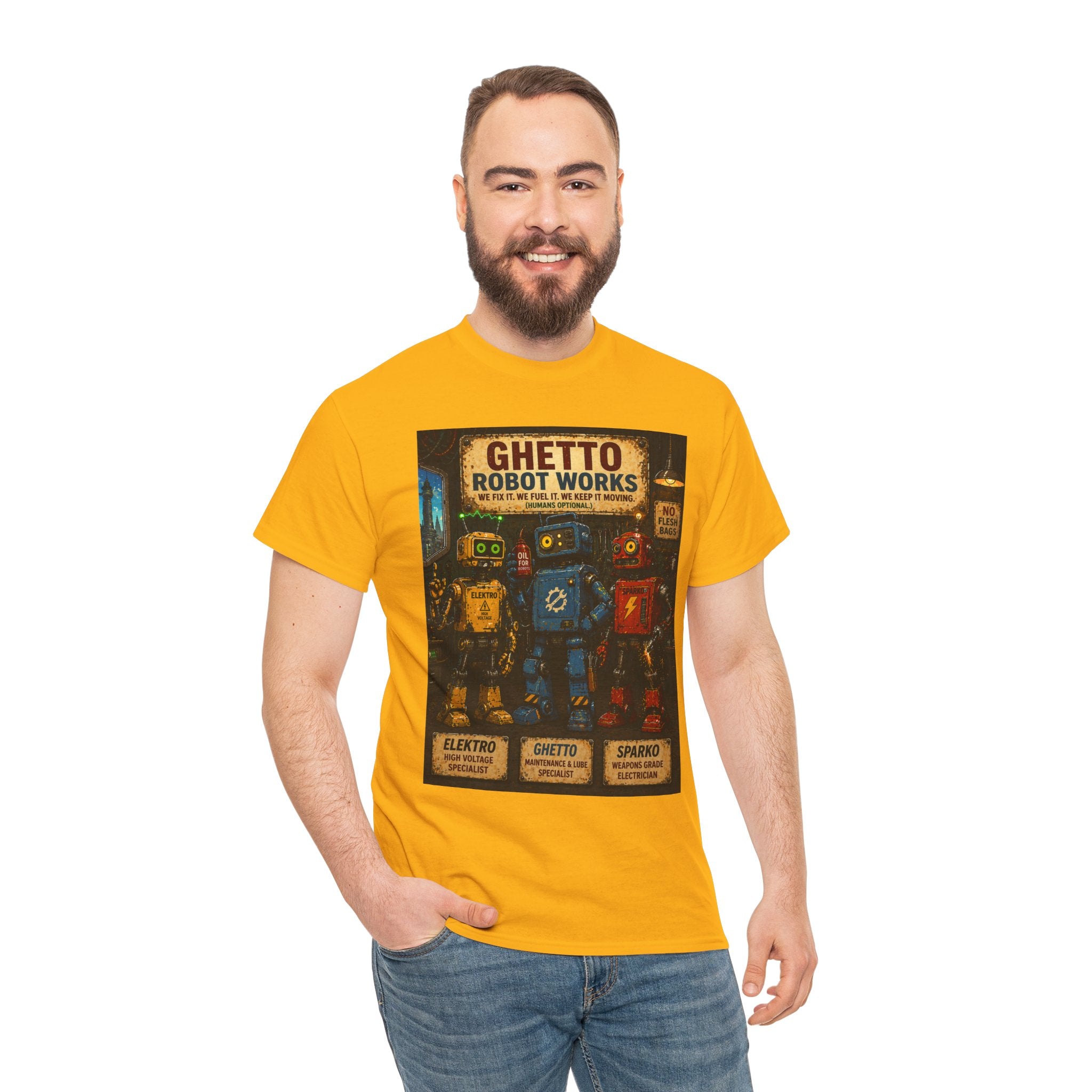 Ghetto Robot Works Vintage Poster T‑Shirt
