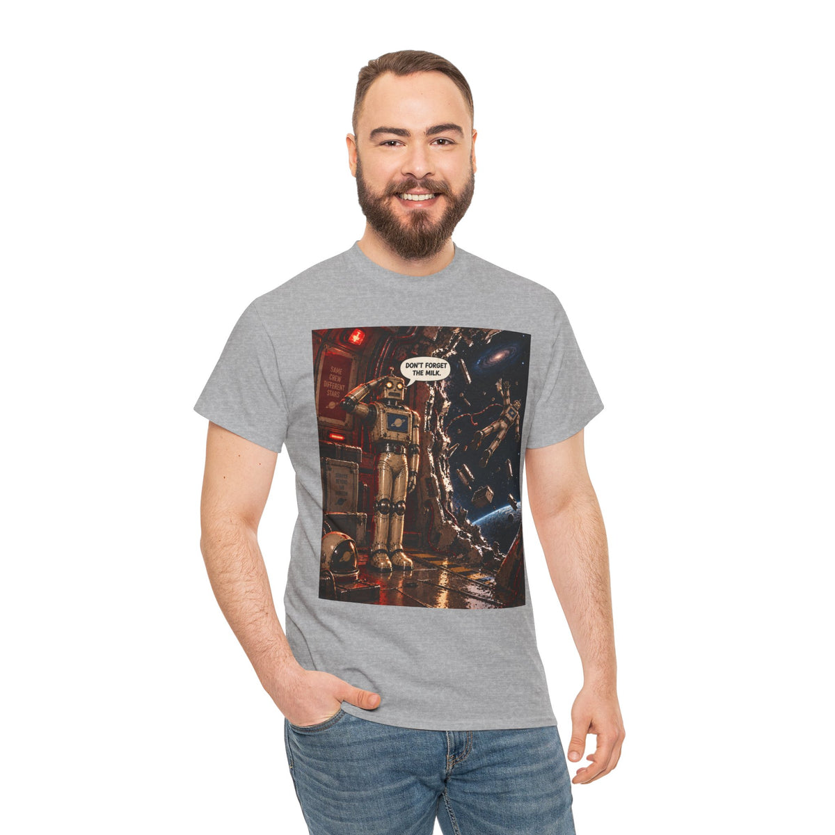 Don't Forget The Milk Retro Robot T-Shirt