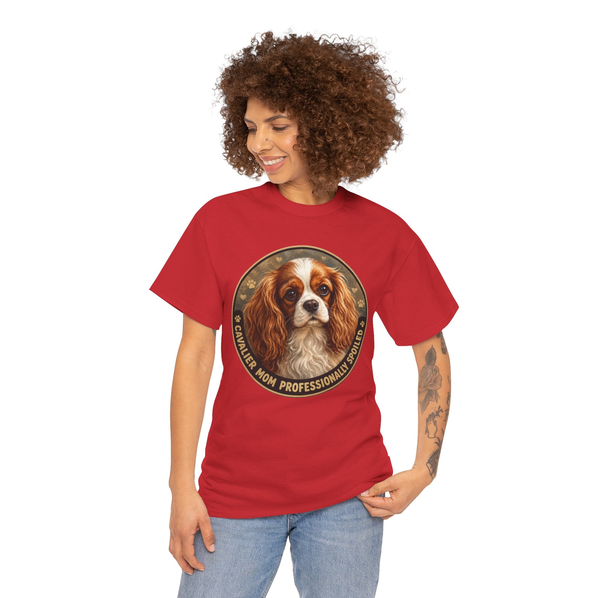 Cavalier Mom Professionally Spoiled T-Shirt | Cavalier King Charles Spaniel Tee