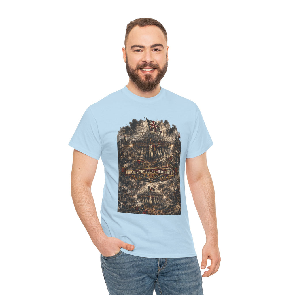 Square & Unyielding — Waterloo 1815 T-Shirt | British Infantry Square Battle Graphic Tee | Napoleonic Wars Dark Art | Wellington's Army Heritage Gift
