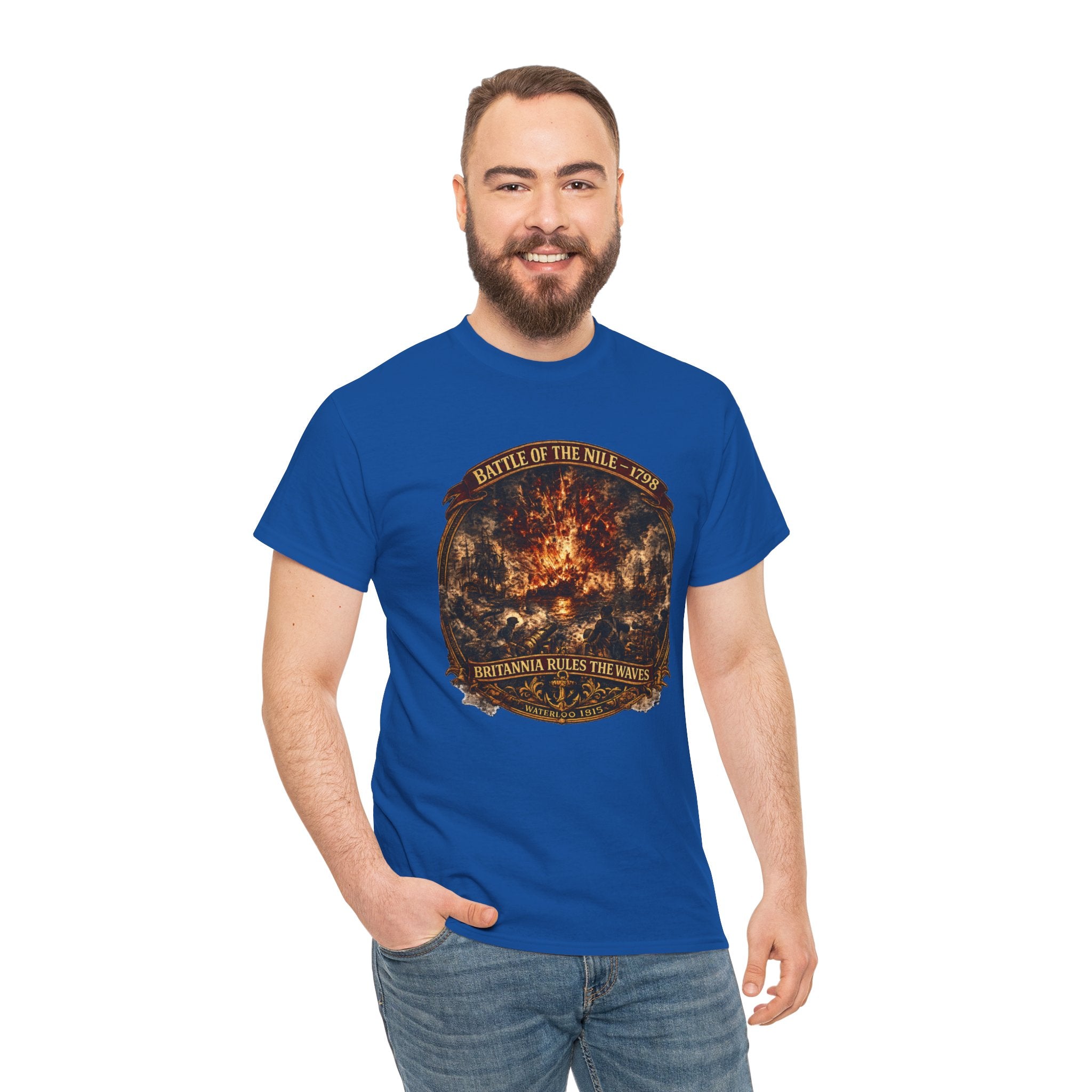 Battle of the Nile Tee — Vintage Naval Warfare Firestorm Graphic Shirt