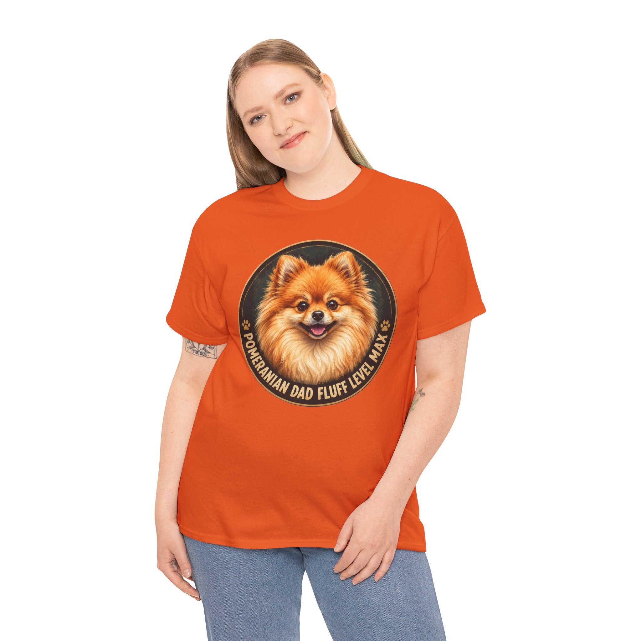 Pomeranian Dad Fluff Level Max T-Shirt | Pomeranian Owner Tee